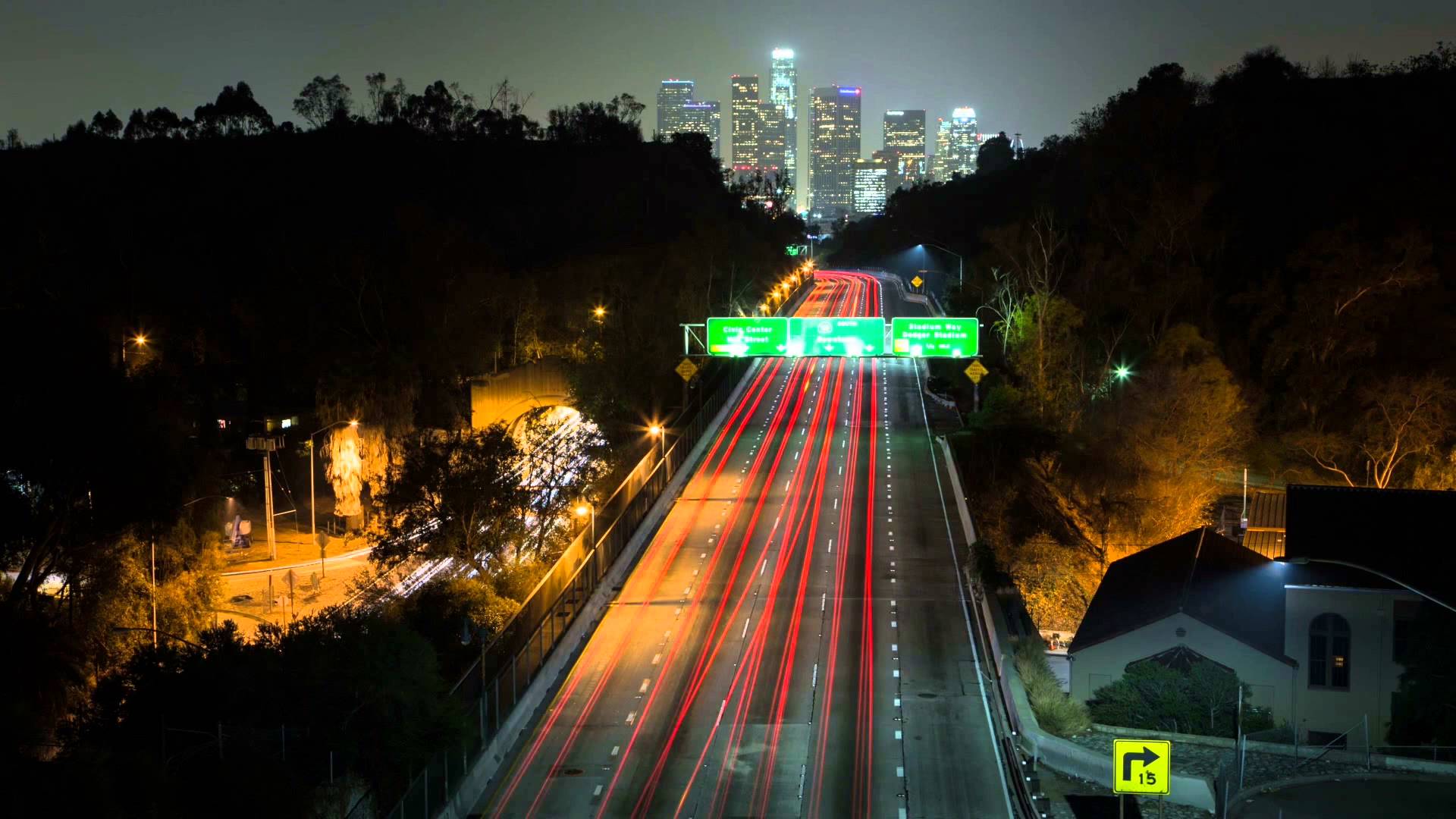 Nighttime Traffic into Los Angeles - Stock Video - YouTube