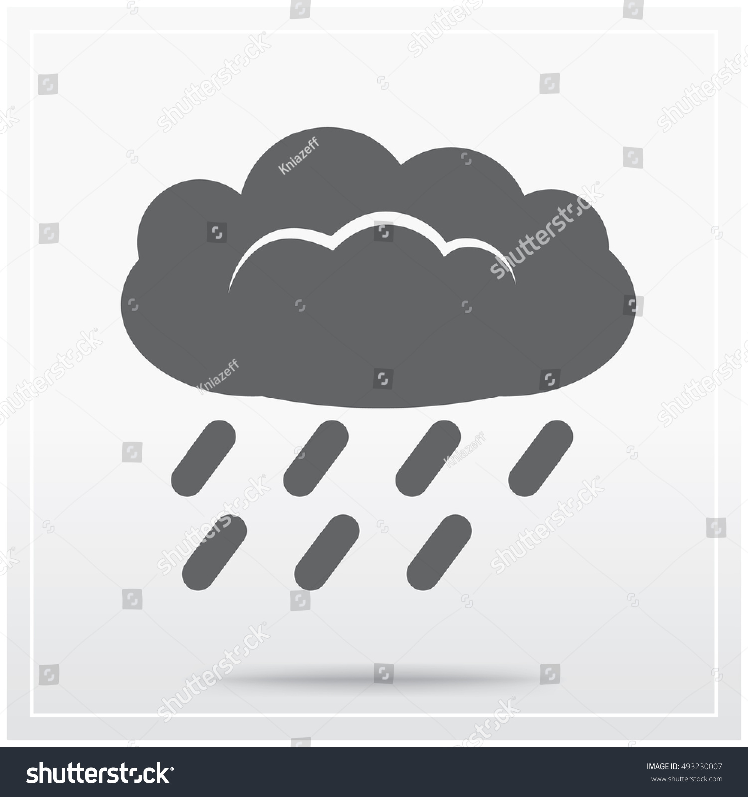 Rain Cloud Nimbus Flat Icon Graphical Stock Vector 493230007 ...