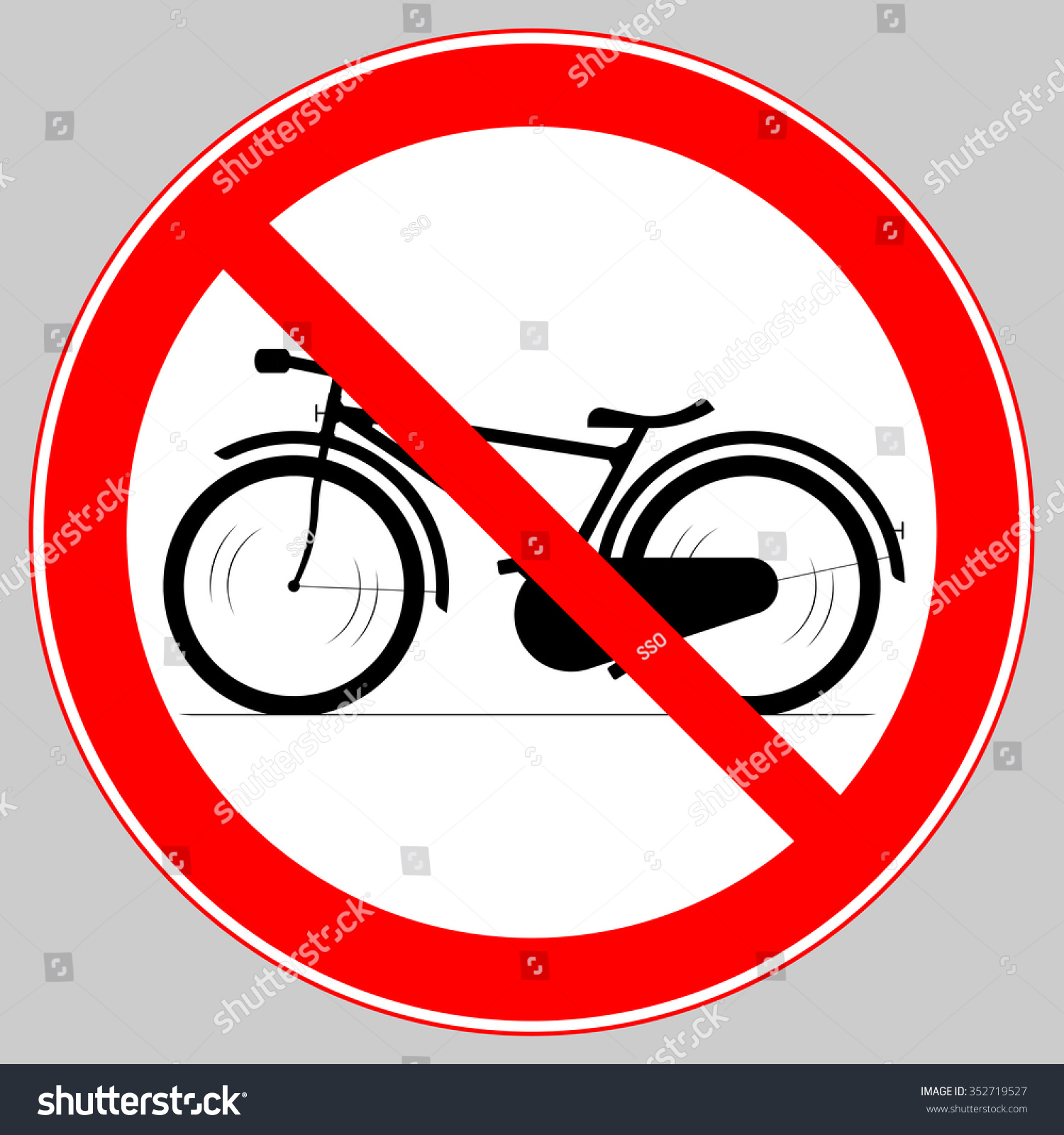 No Bicycle Sign Prohibition Sign Bicycle Stock Vector (2018 ...