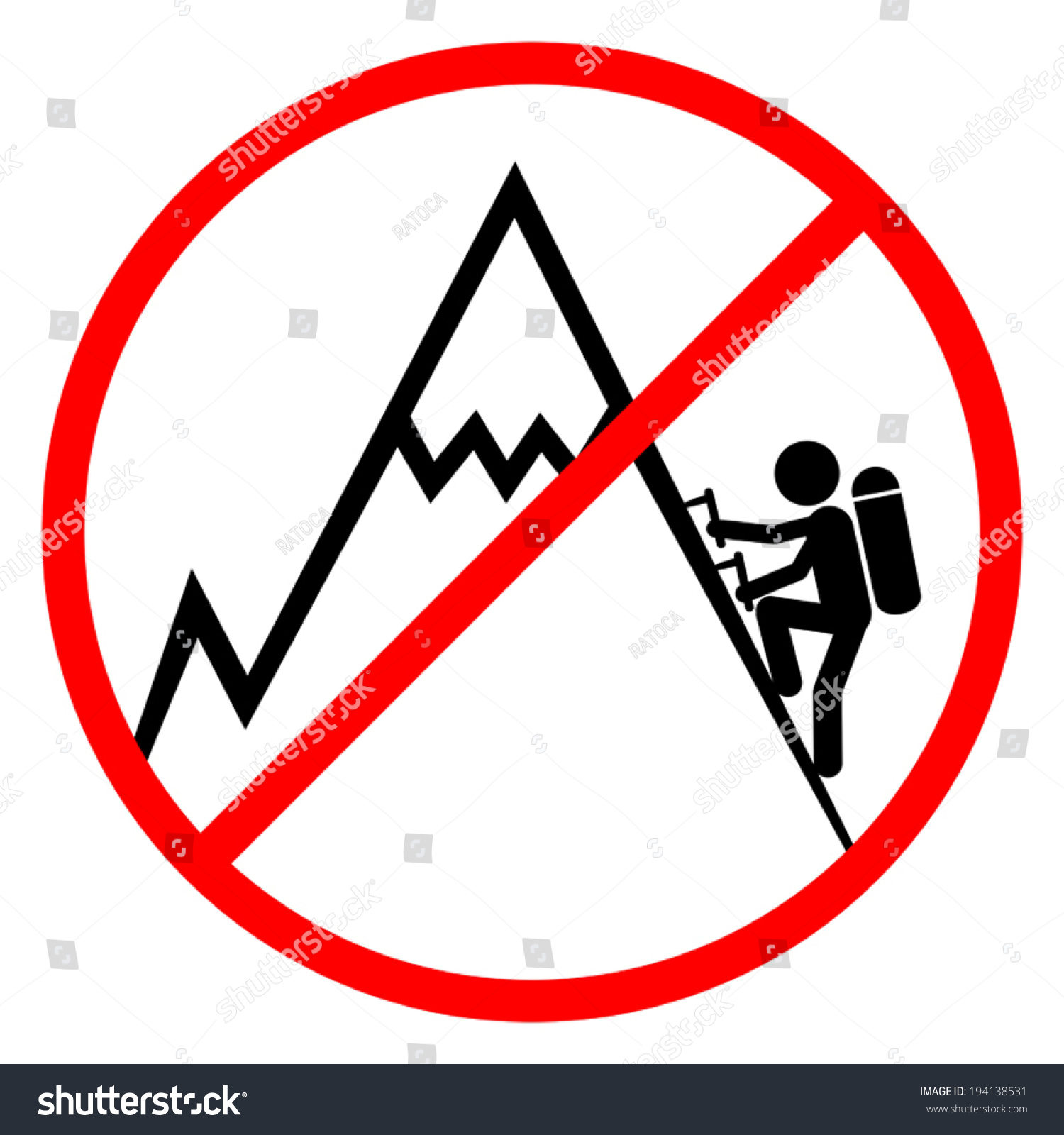 No Climbing Stock Vector 194138531 - Shutterstock