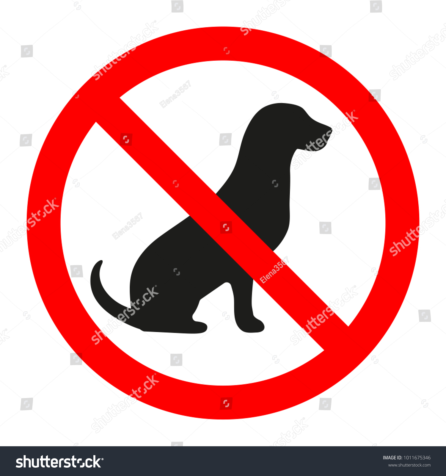 No Dogs Allowed Dog Prohibition Sign Stock Vector 1011675346 ...