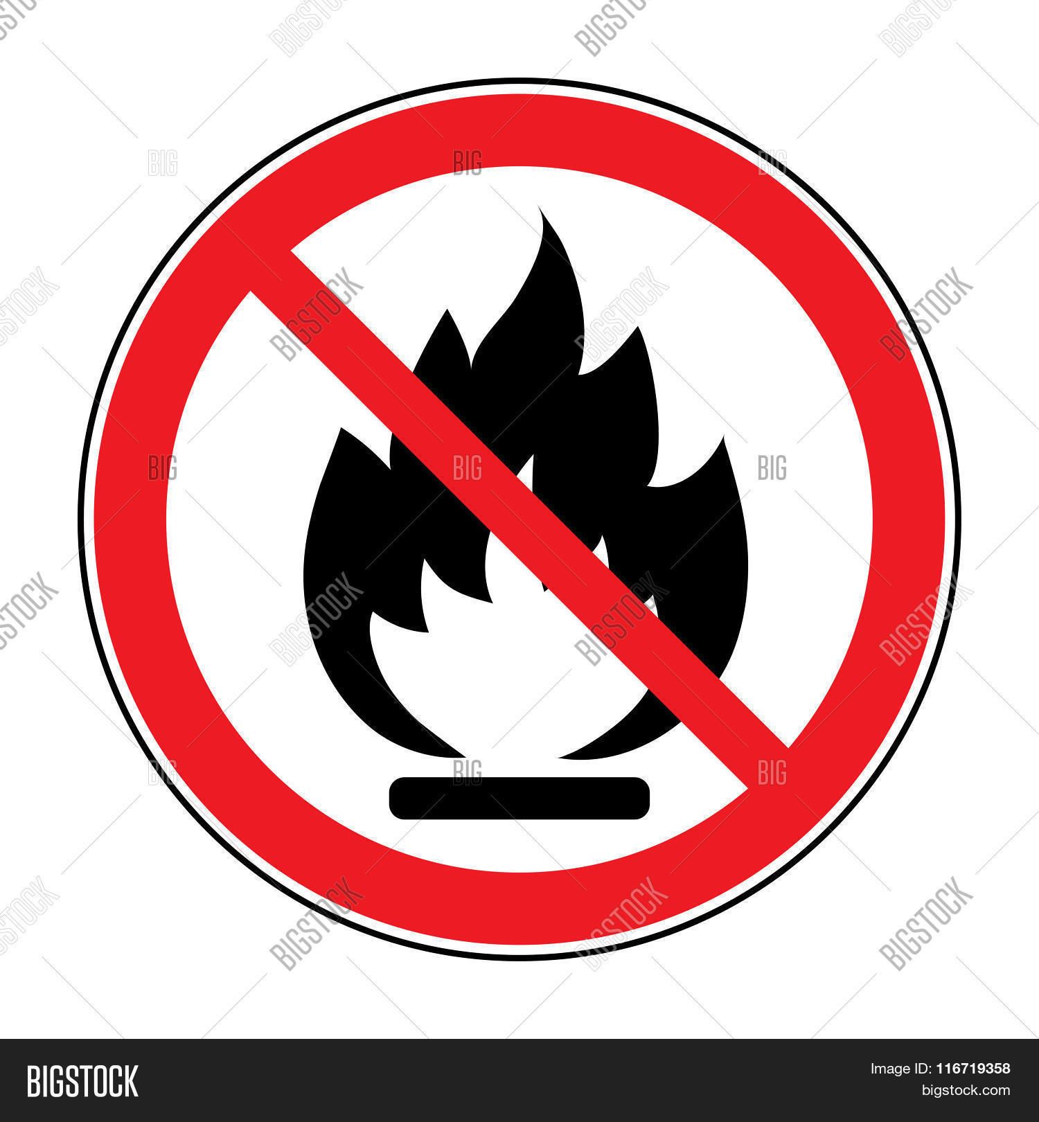 No Fire Open Flame Sign Image & Photo | Bigstock