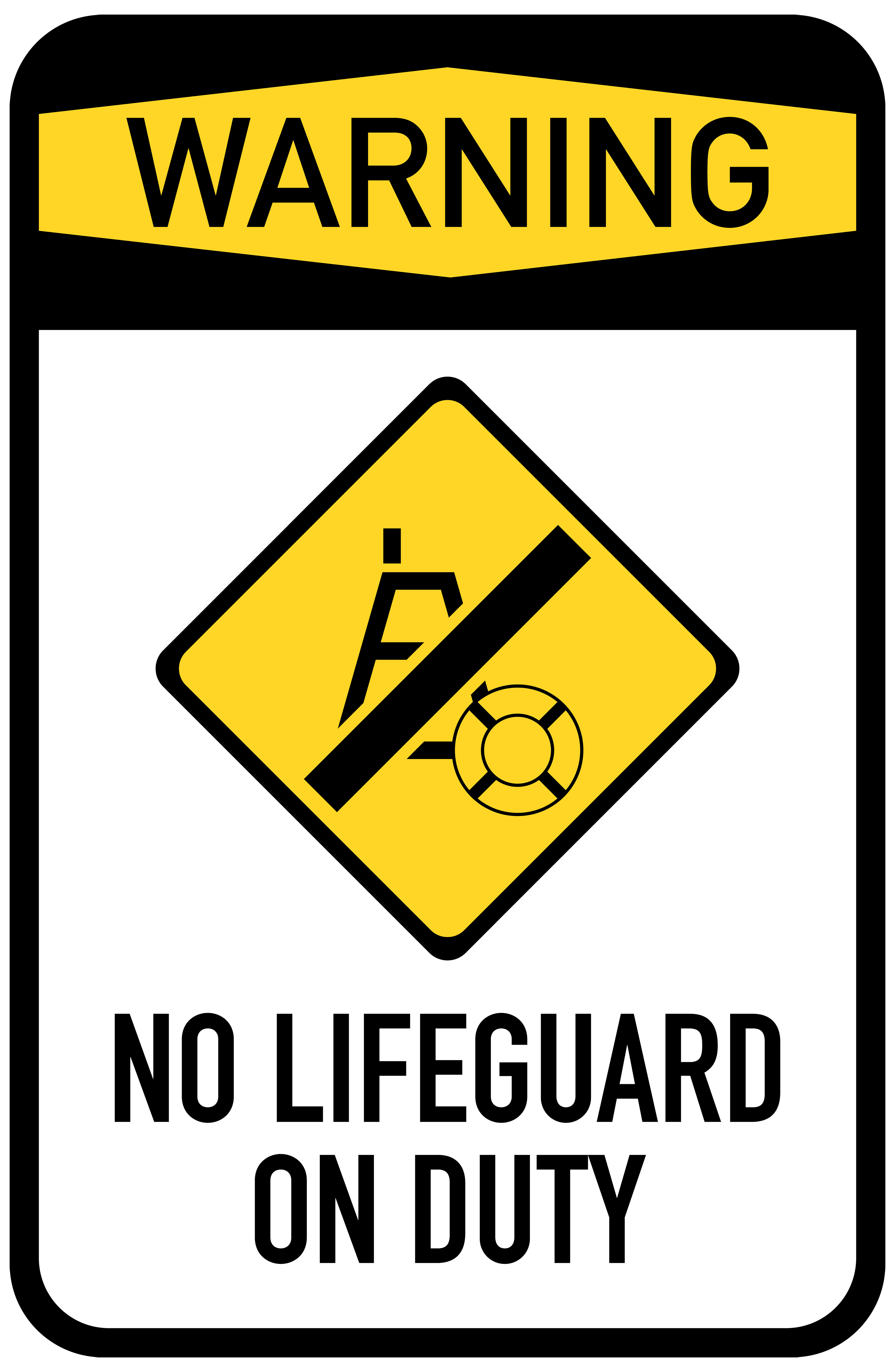 No Lifeguard on Duty Sign PNG Clip Art - Best WEB Clipart