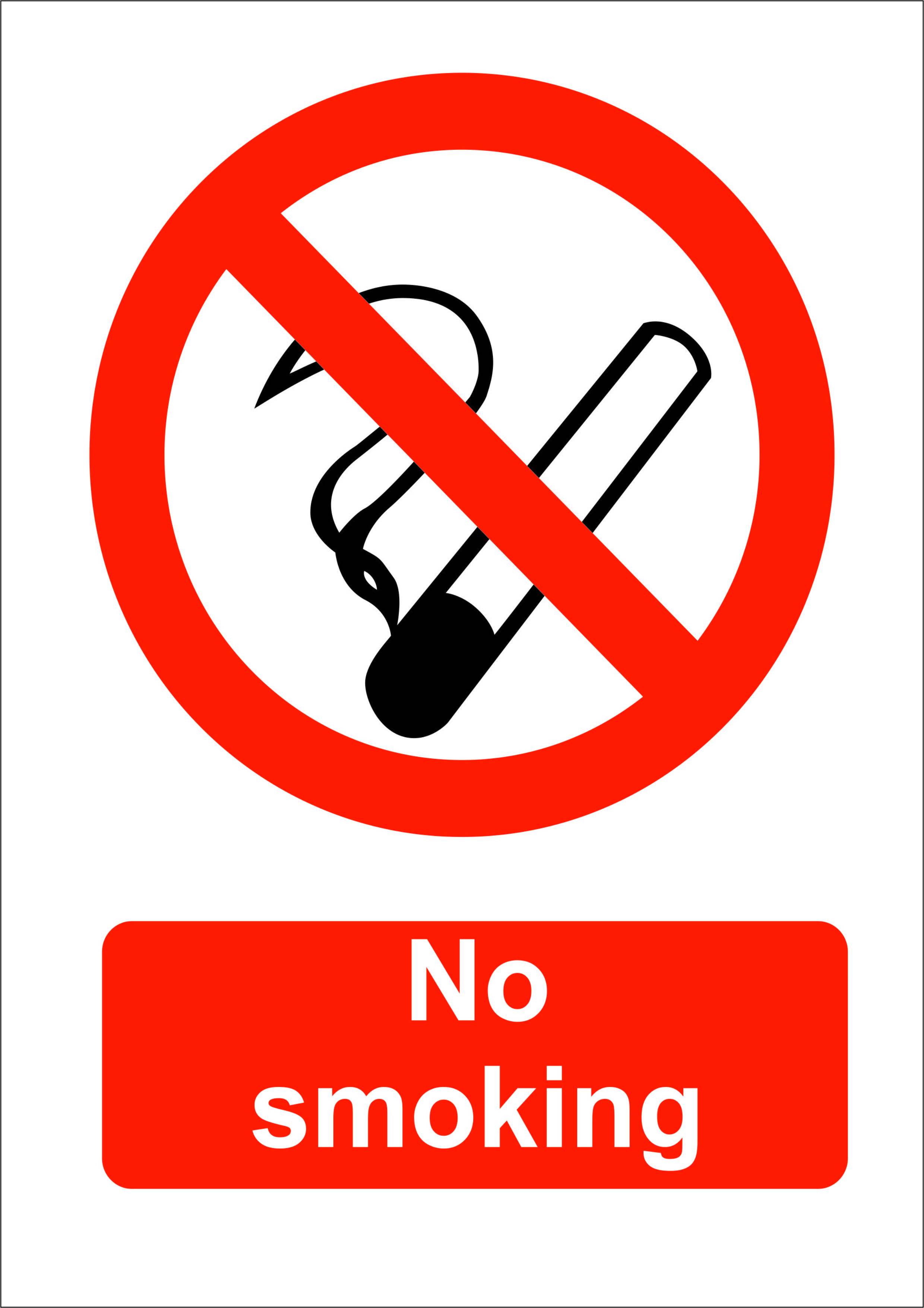 No Smoking Sign-Self-Adhesive-Hi-Tech Safety Signs
