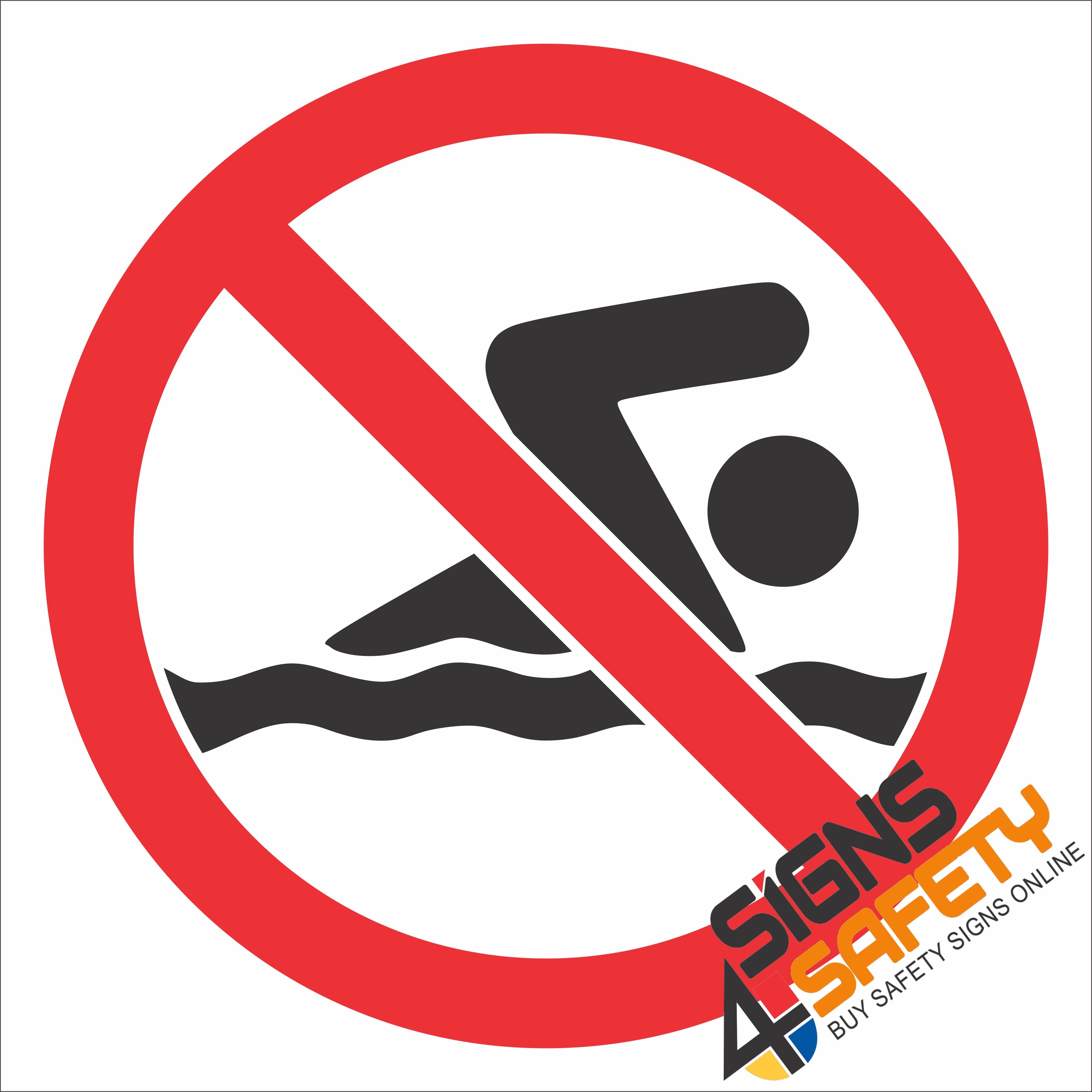 PR35) No Swimming Sign - Signs4Safety