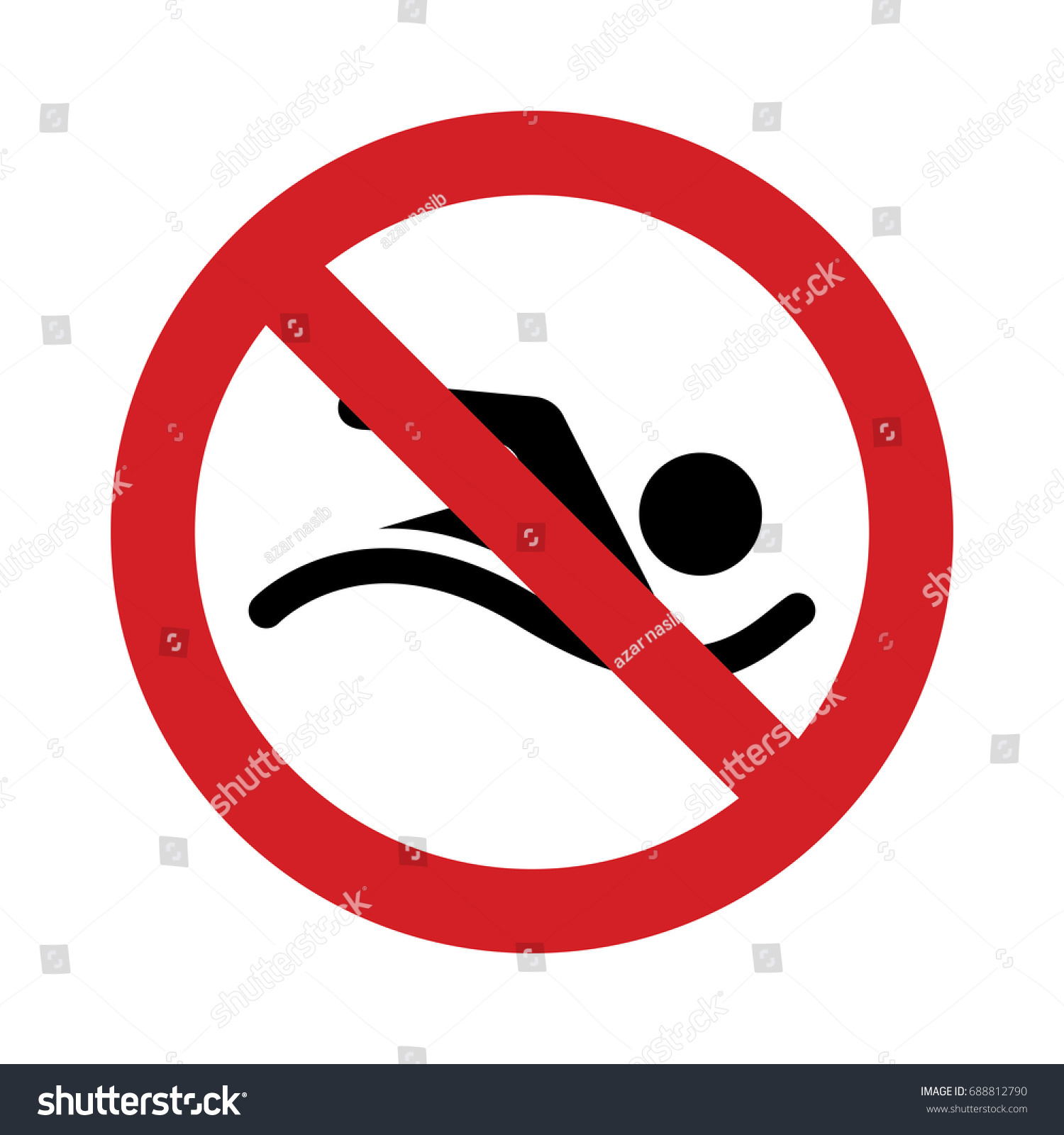 No Swimming Sign Stock Vector 688812790 - Shutterstock