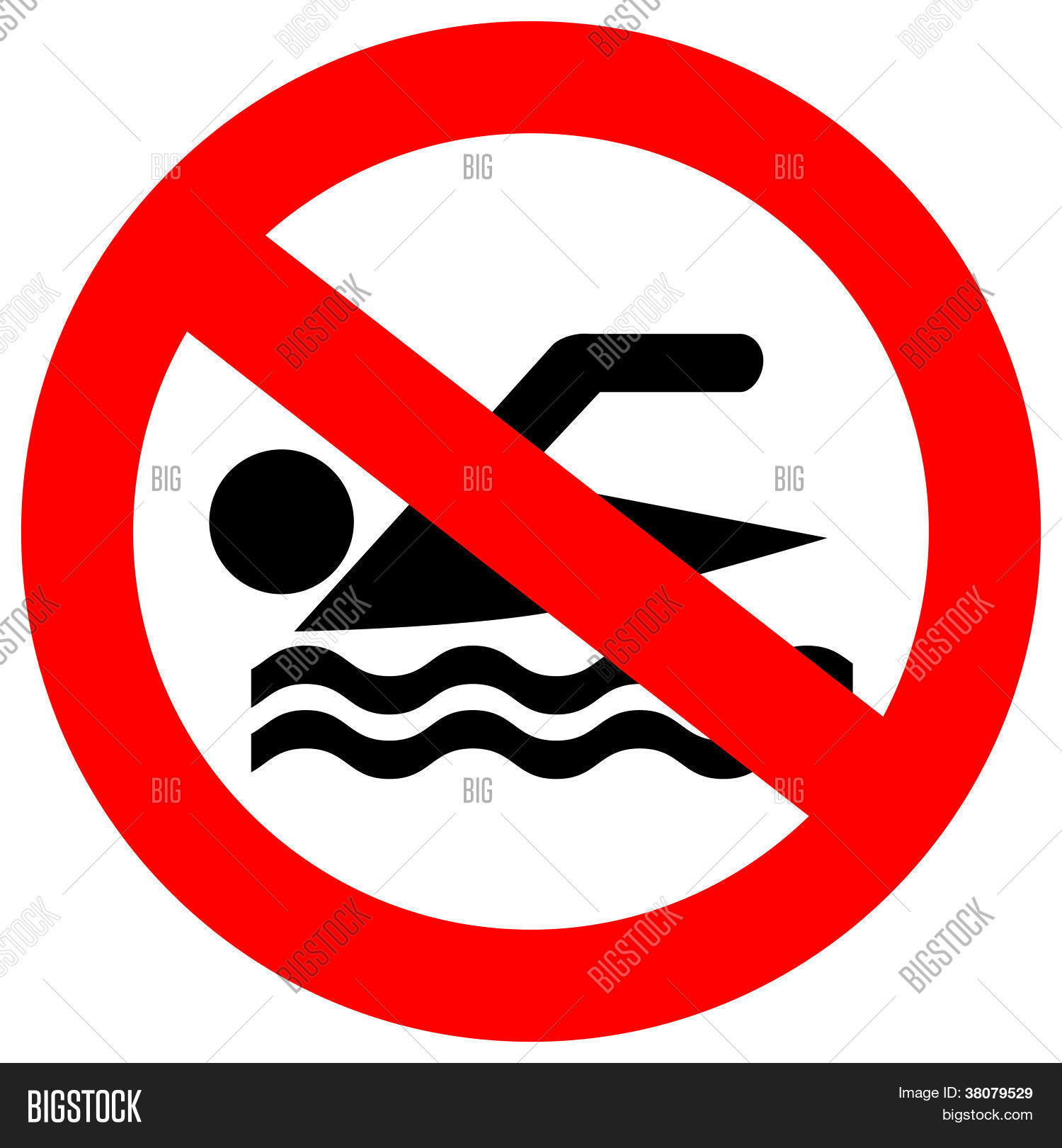 No Swimming Sign Vector Vector & Photo | Bigstock