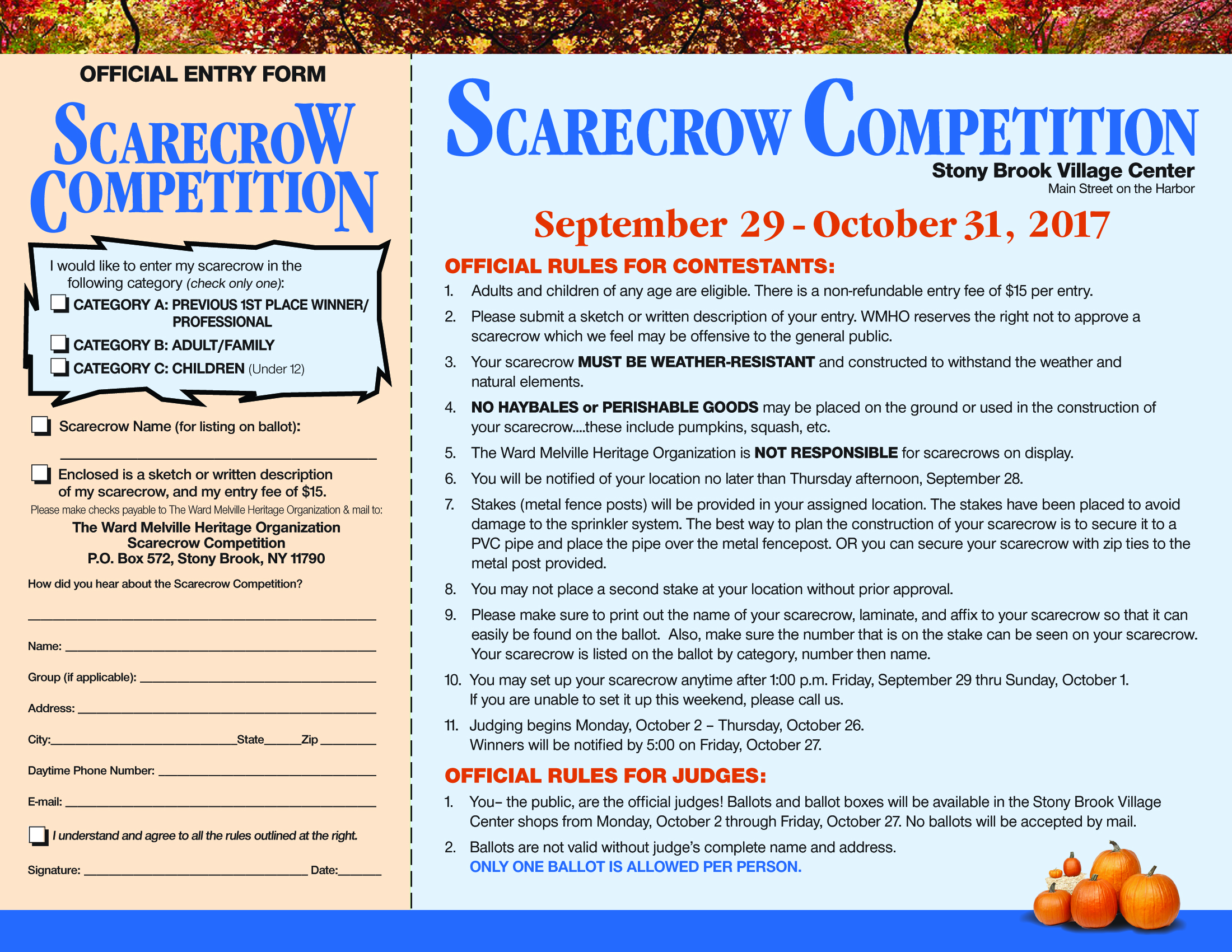 Scarecrow Brochure side 2 - Stony Brook Village Center