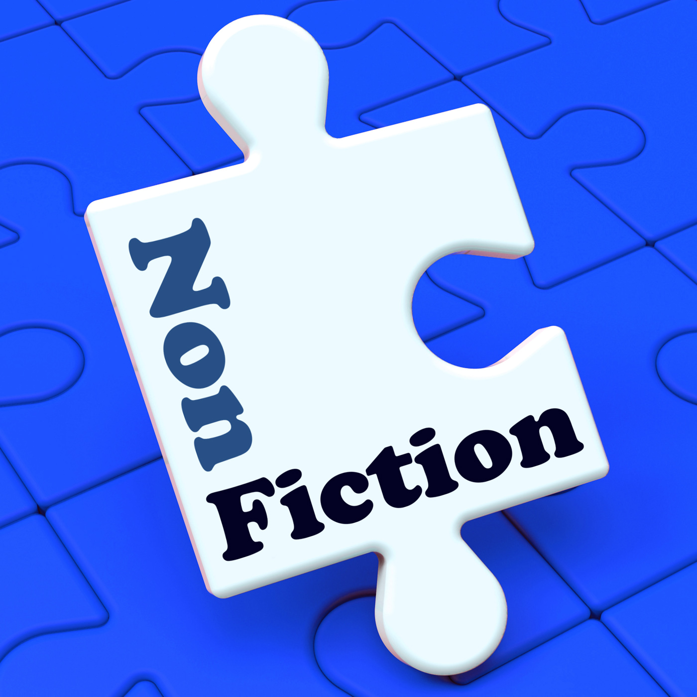 Non fiction puzzle shows educational material or text books photo