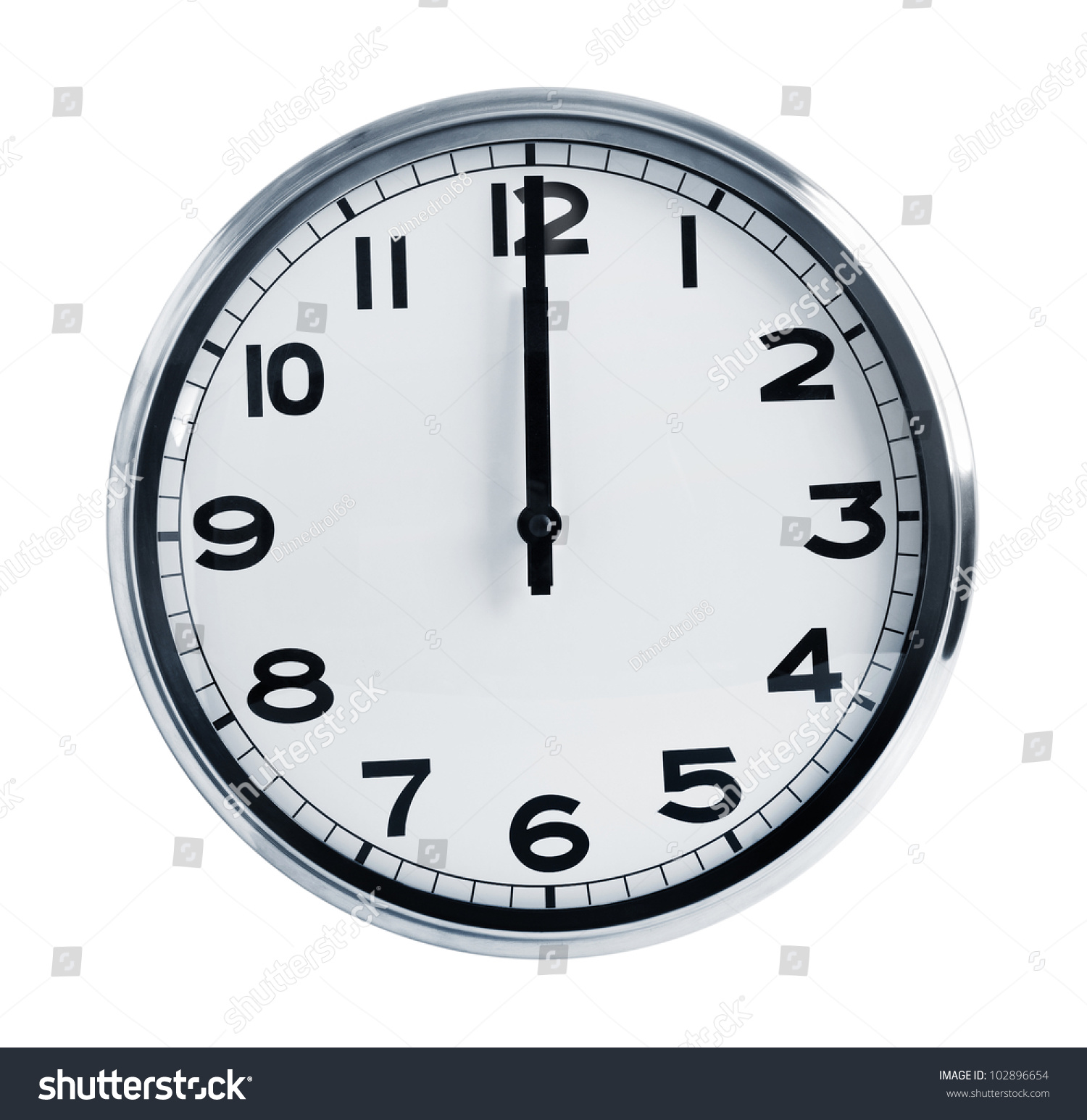 Royalty-free Wall office clock showing at noon on a… #102896654 ...