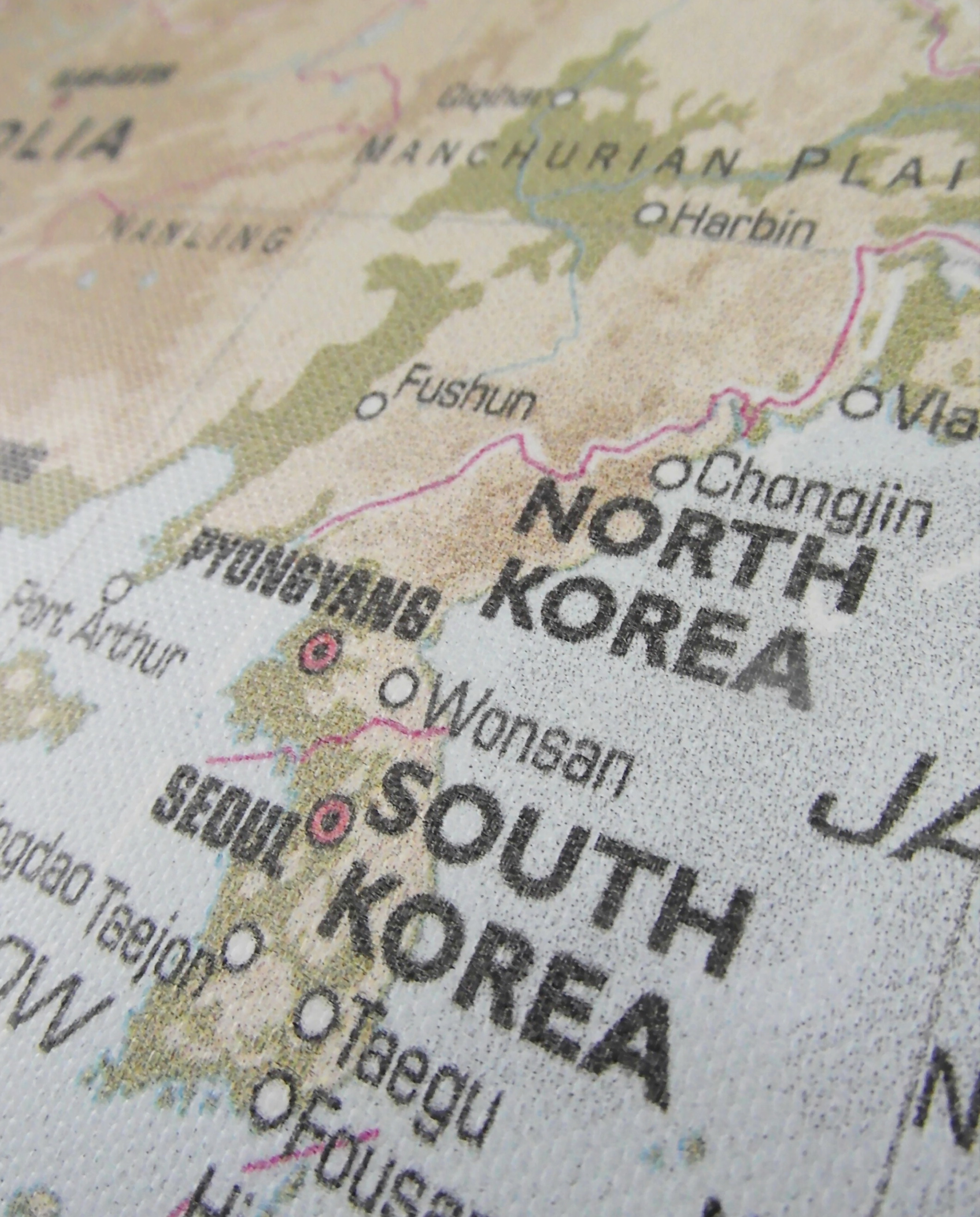 North and south korea map photo