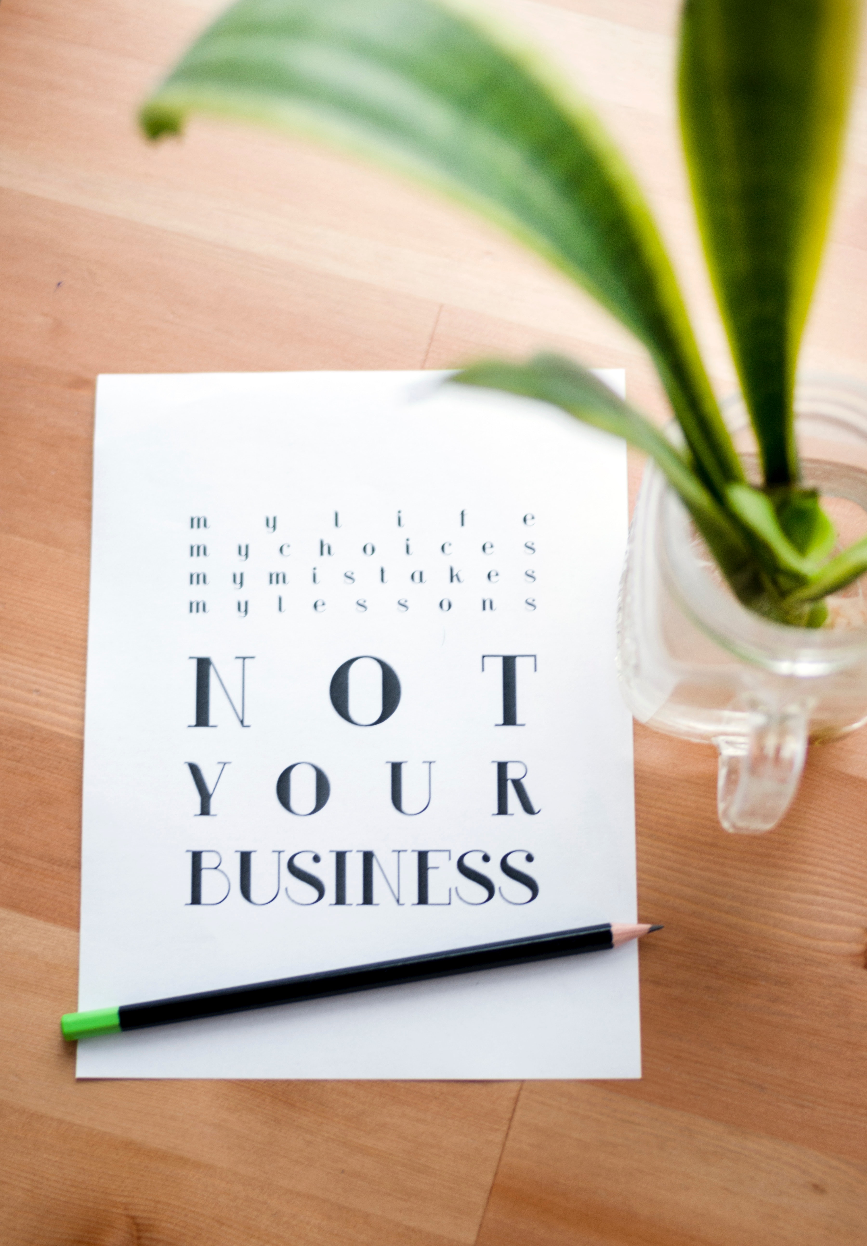 Not your business print poster photo