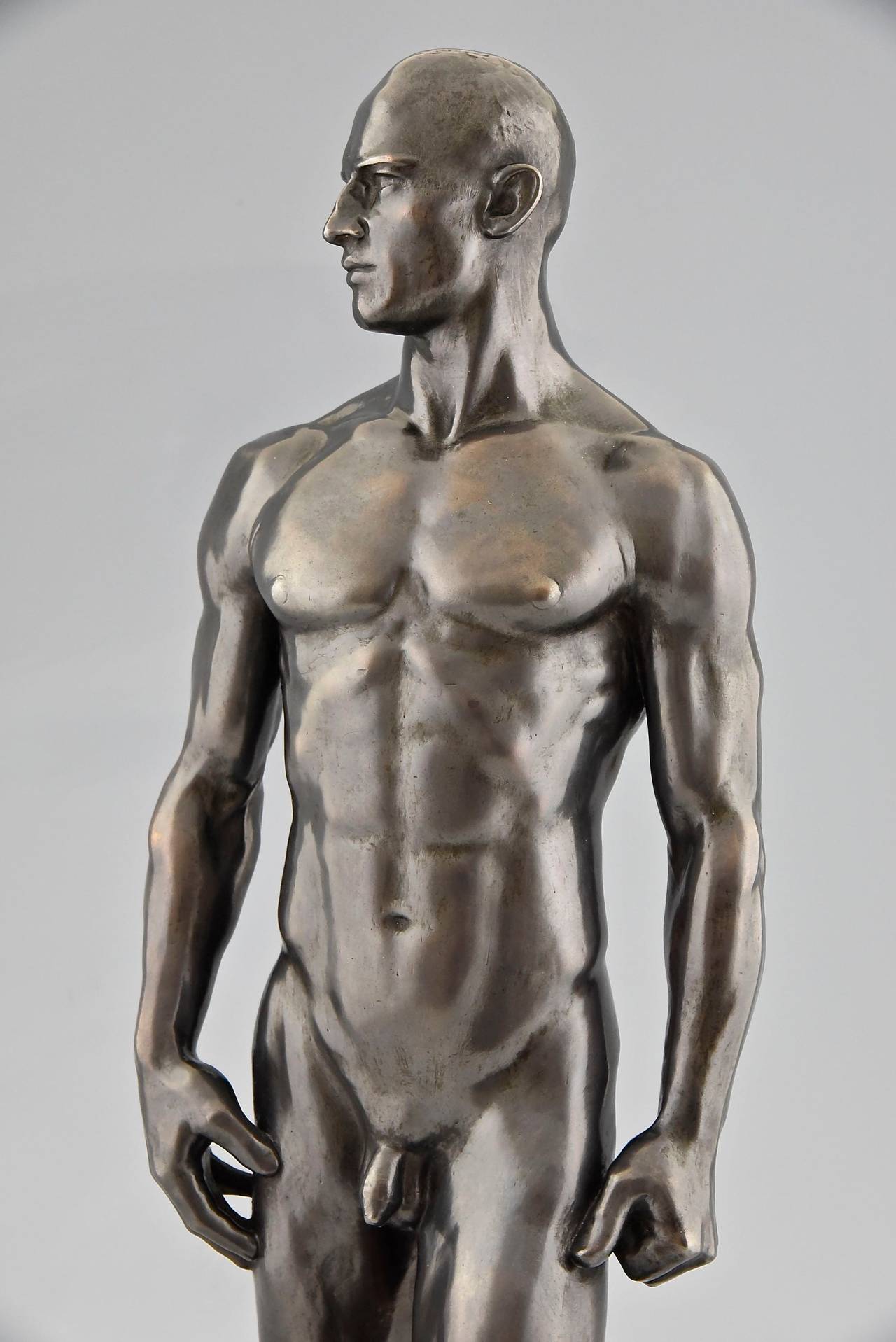 Antique Sculpture of a Male Nude by Hans Retzbach, Germany, 1919 at ...