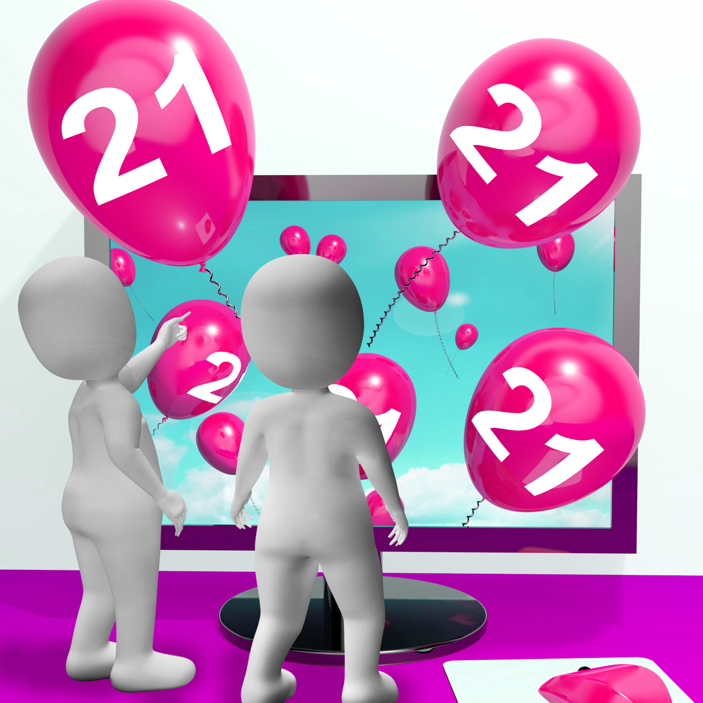 Number 21 Balloons from Monitor Show Online Invitation or Celebration, 21, Happy, Web, Twenty-one, HQ Photo
