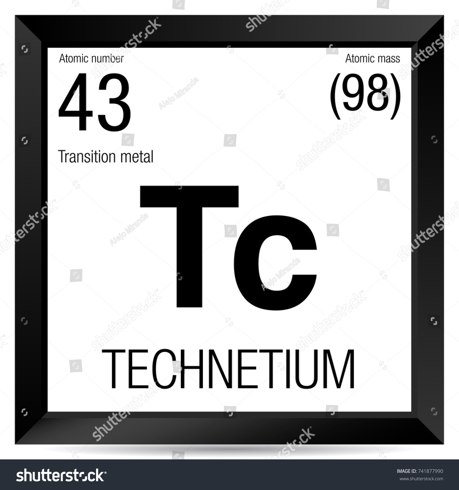Technetium Symbol Element Number 43 Periodic Stock Vector HD ...