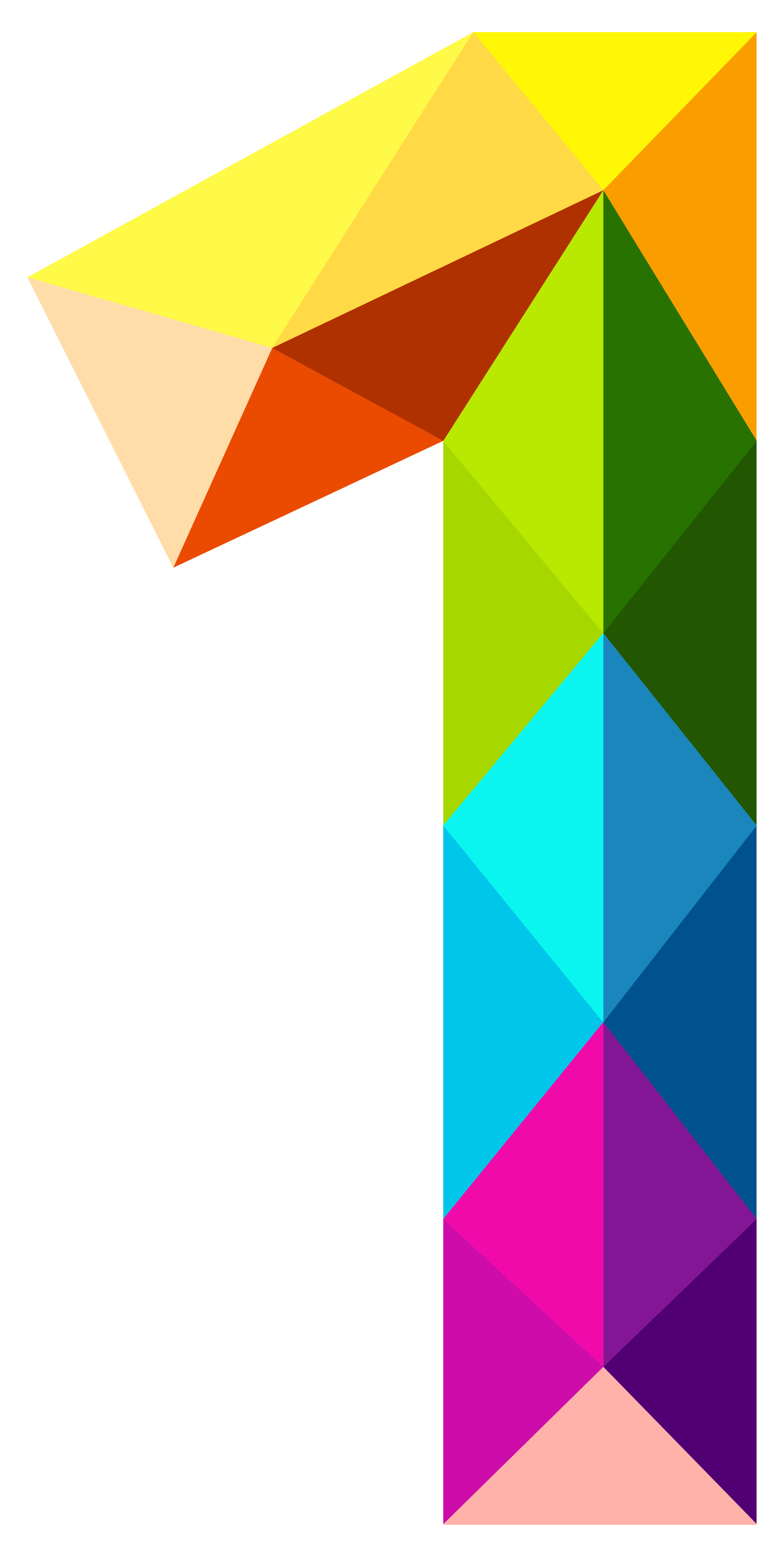 Colourful Triangles Number One PNG Clipart Image | Gallery ...