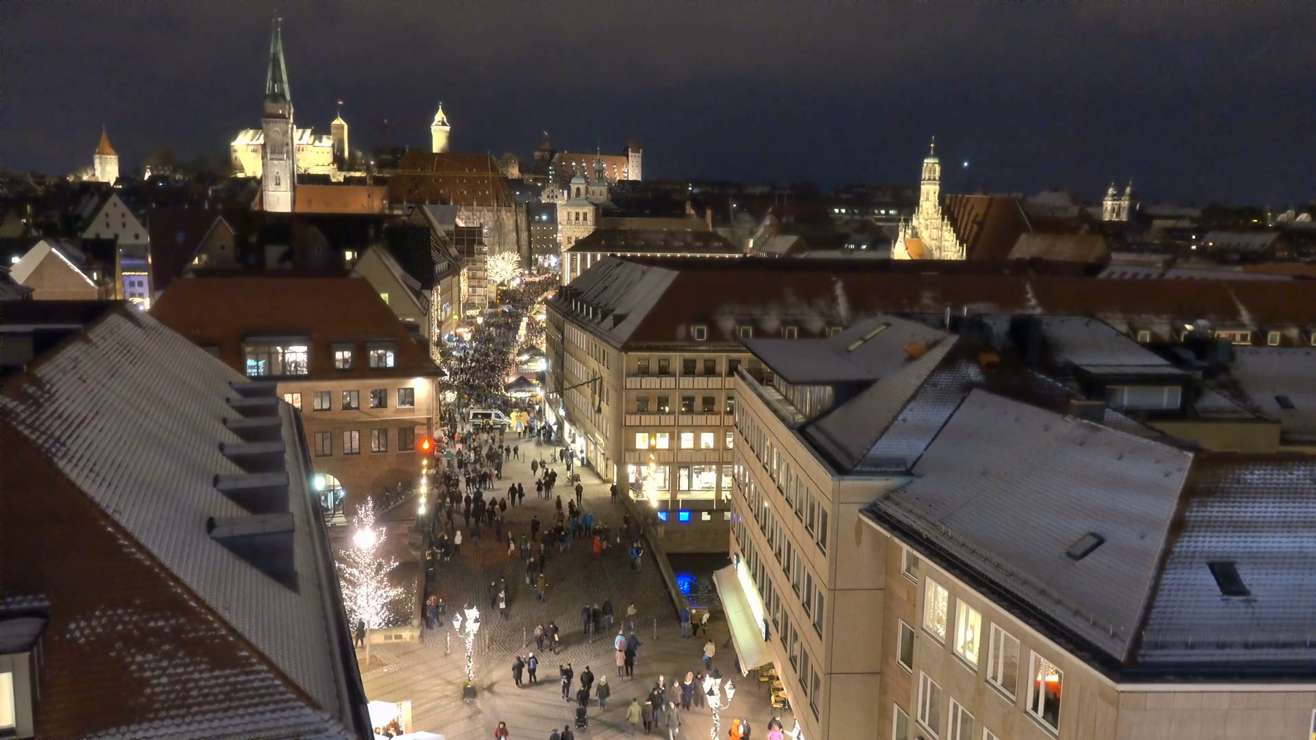 Nuremberg aerial night view Stock Video Footage - Videoblocks