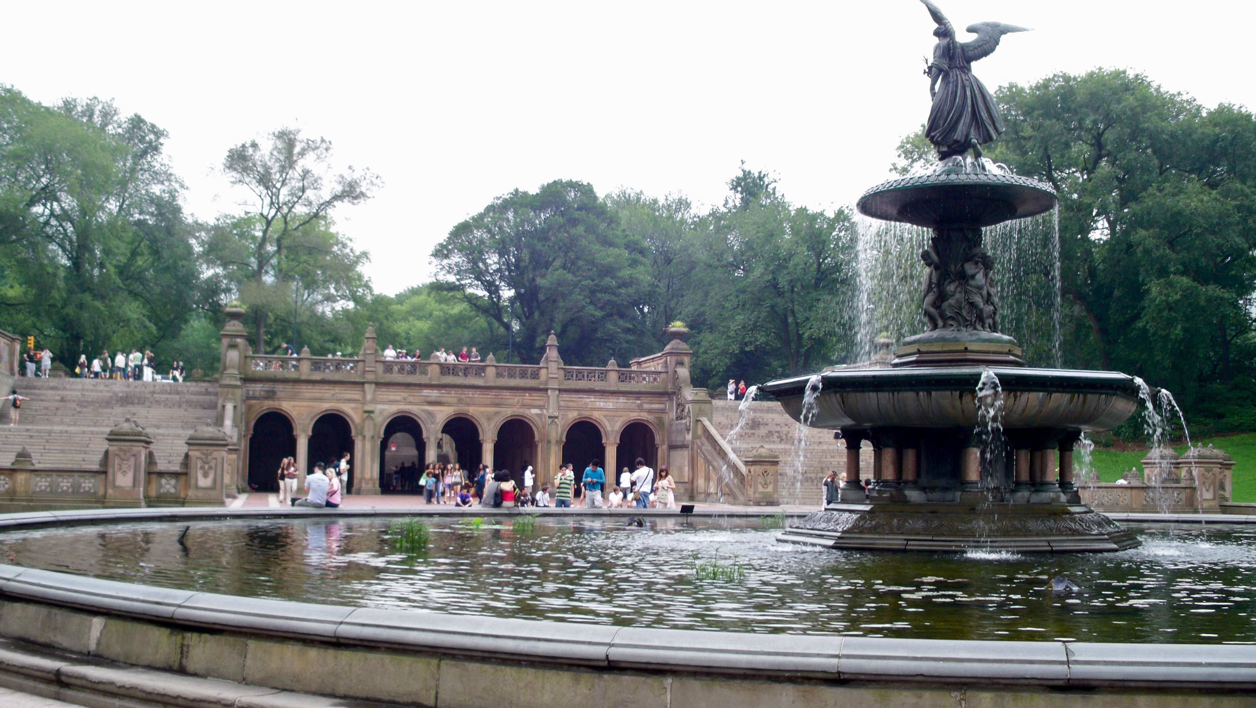 File:Angel of the Waters Fountain and Bethesda Terrace, Central Park ...