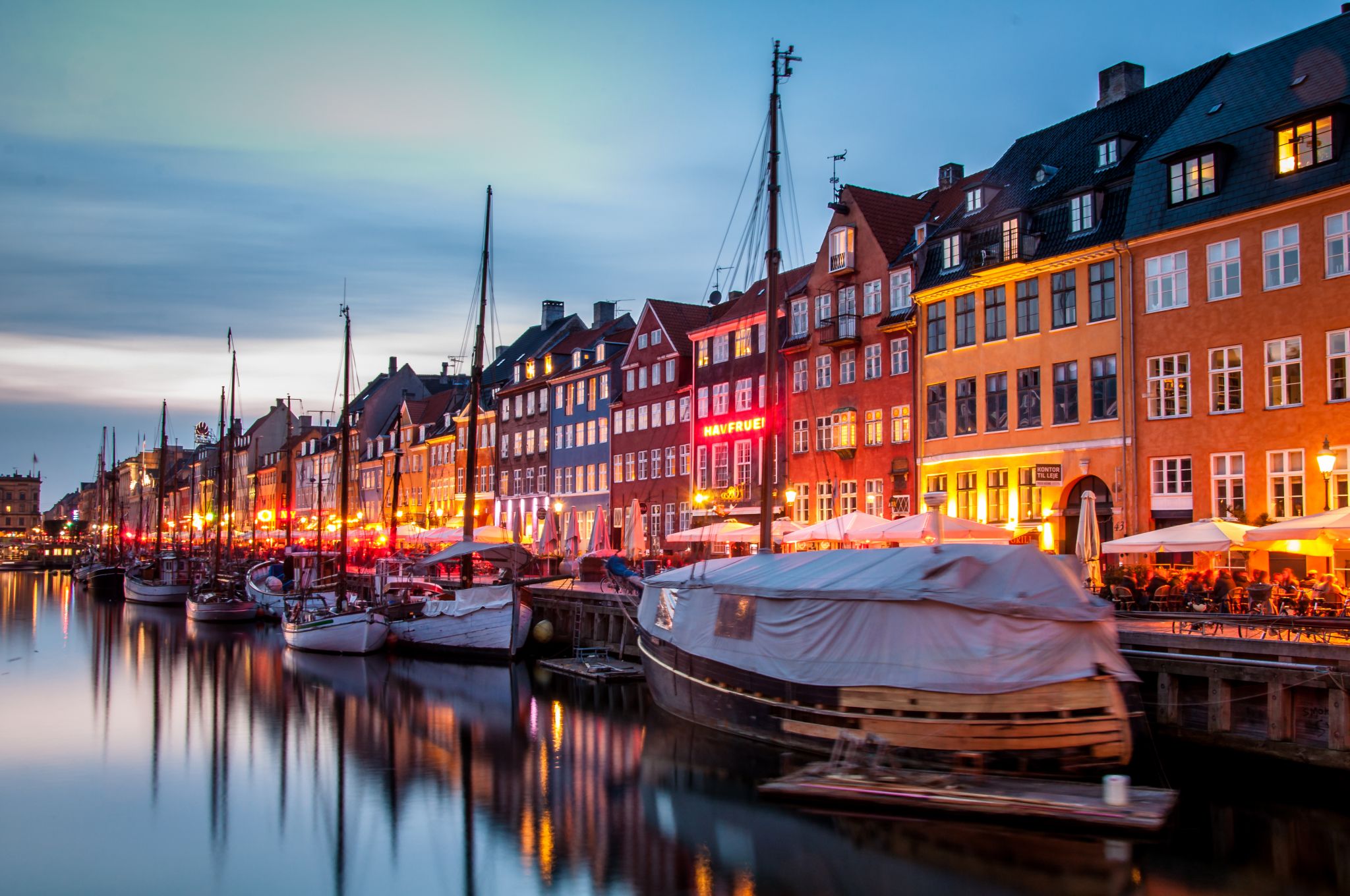 Nyhavn in Copenhagen, Denmark, Denmark