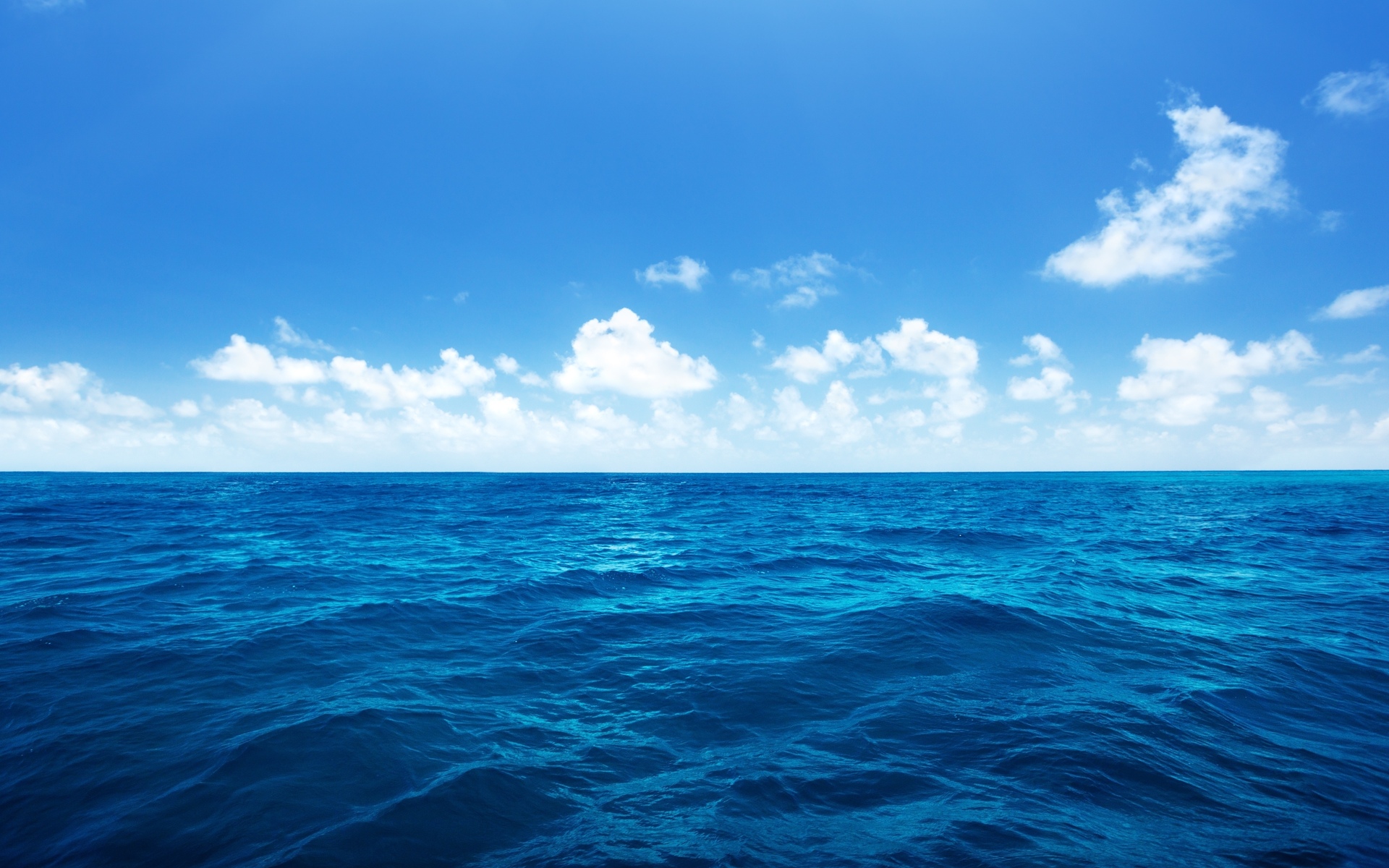 Blue ocean and sky, water - HD wallpaper download. Wallpapers ...
