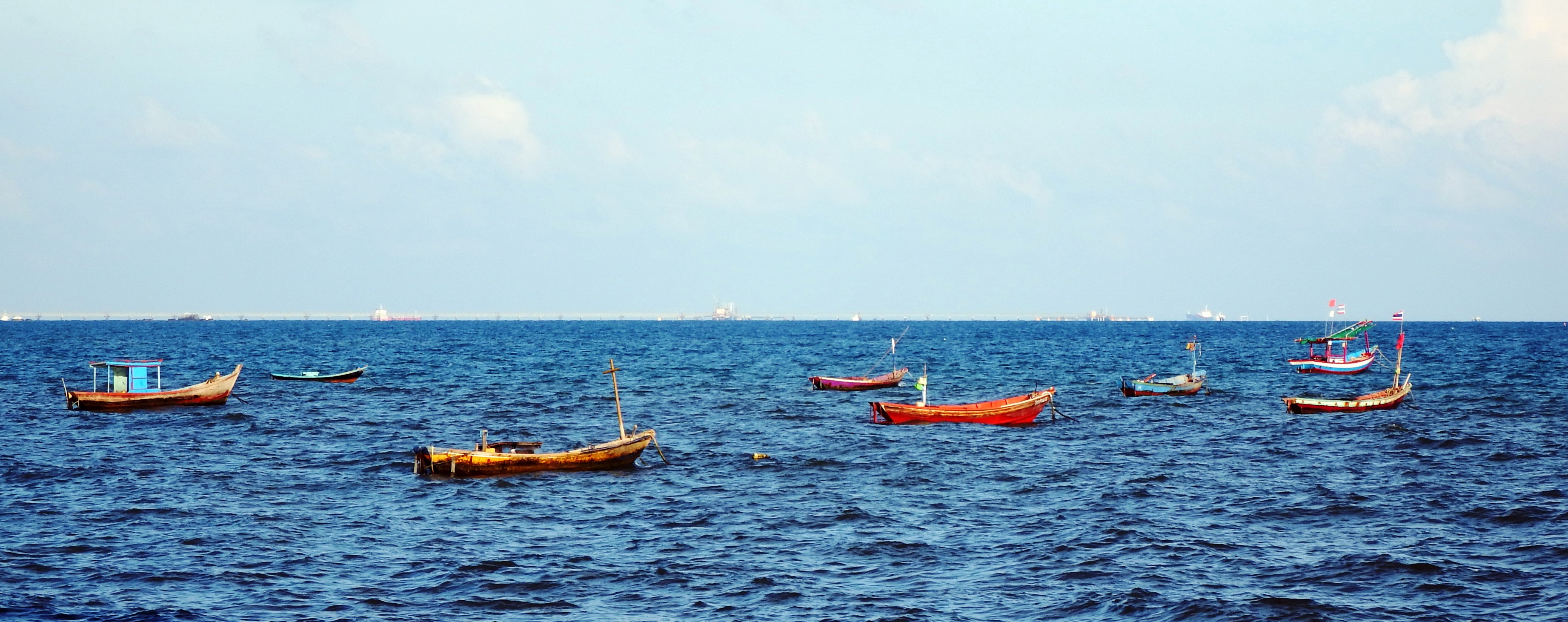 Ocean fishing boats photo