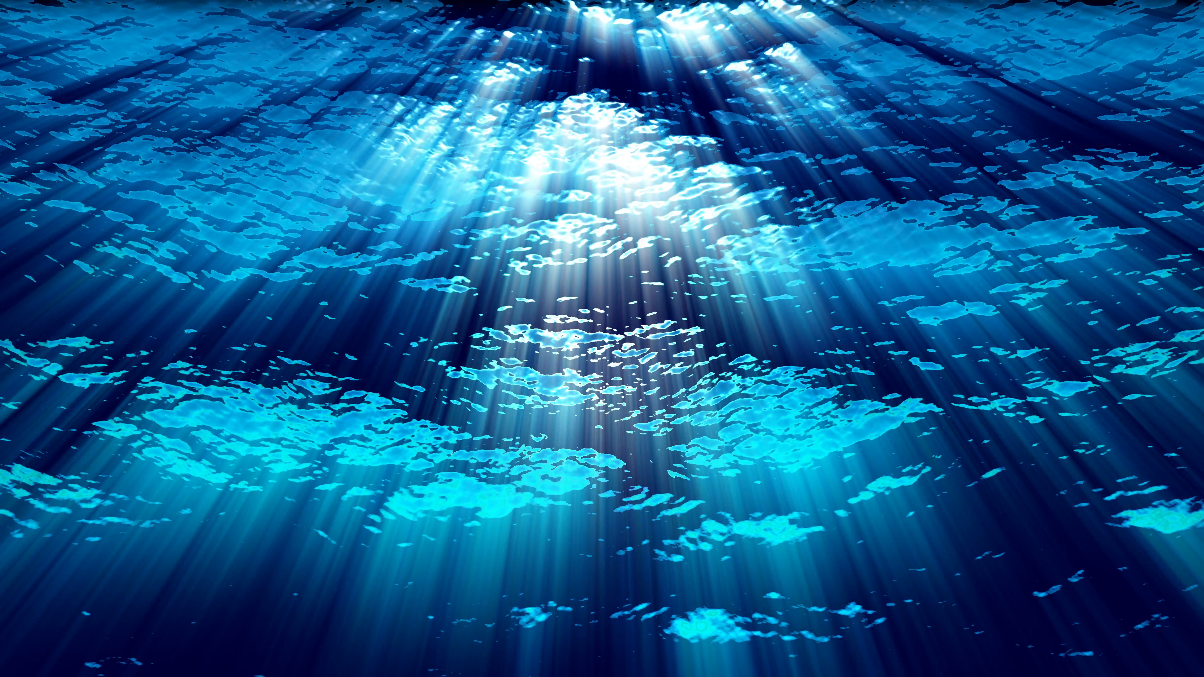 Water FX0324: Underwater ocean waves ripple and flow with light rays ...