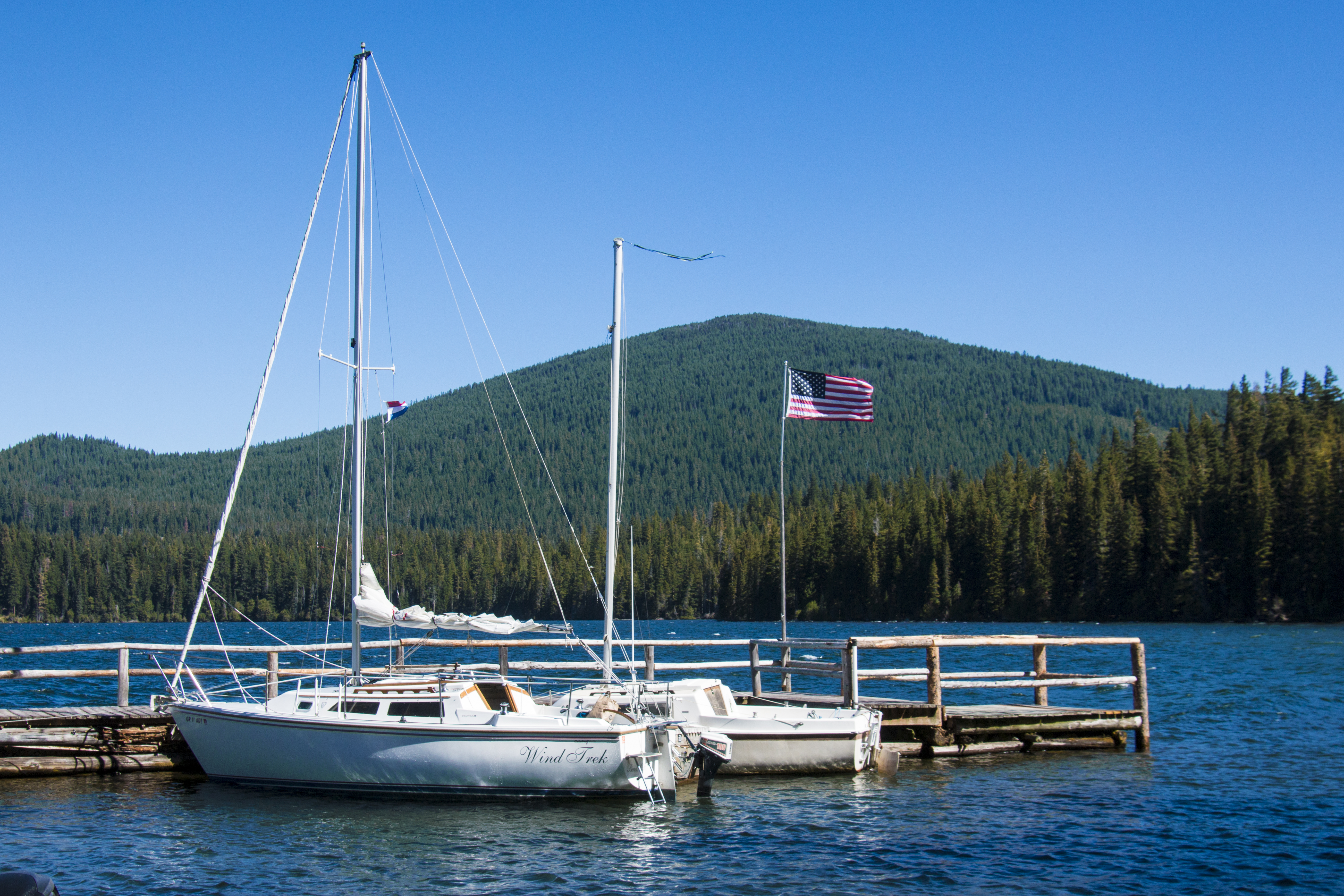 Odell lake, oregon, boats at the dock photo
