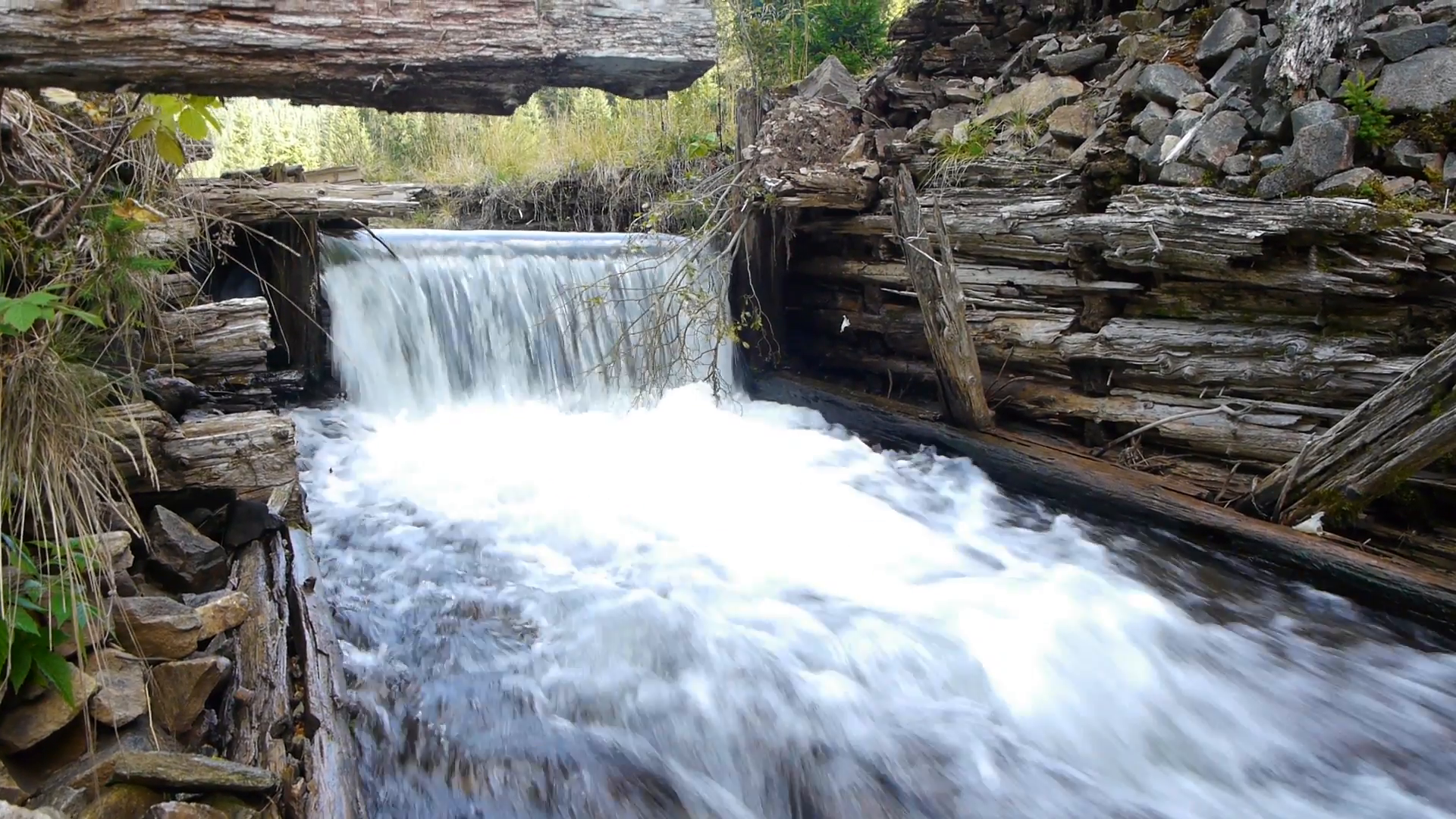 Cascade from an old dam abandoned 72b Stock Video Footage - VideoBlocks