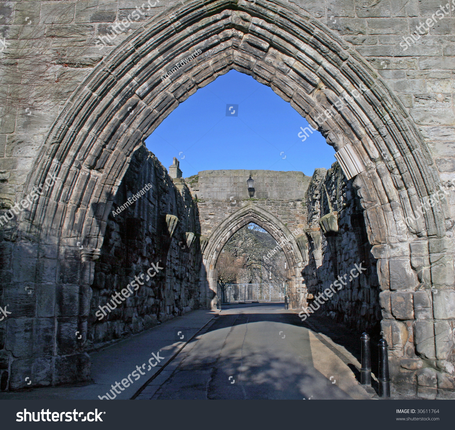 Partlyrestored Old Archway Which Marked City Stock Photo (Royalty ...