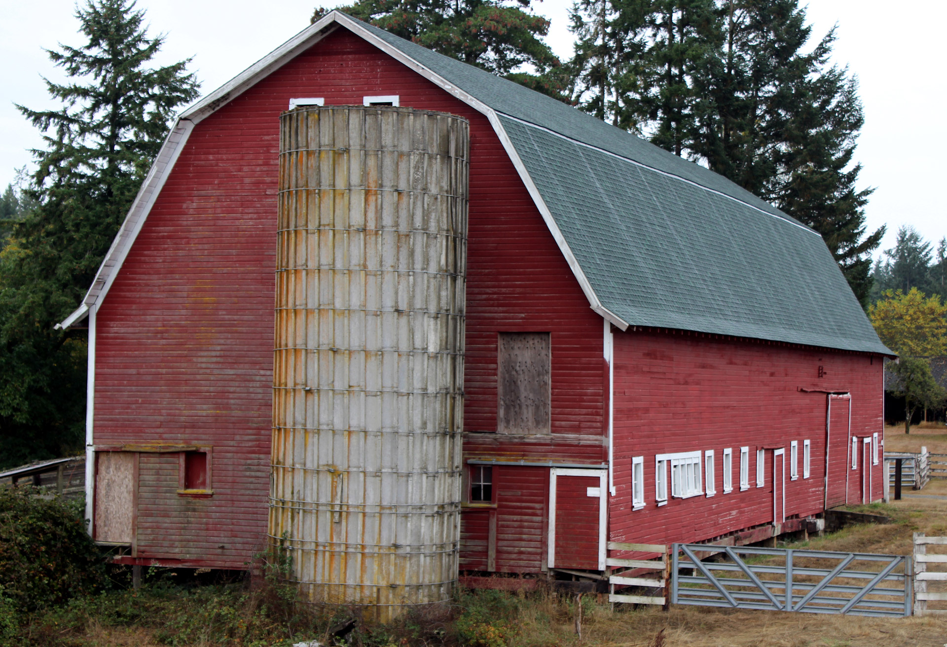 An Old Barn With A Silo Free Stock Photo - Public Domain Pictures