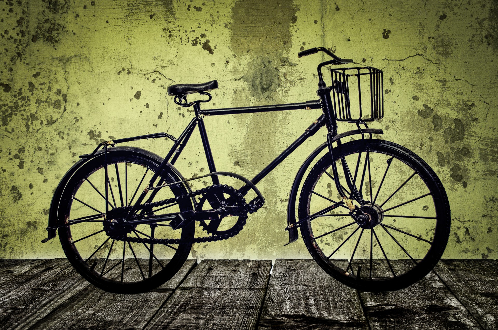 Old Bicycle On A Wooden Floor Free Stock Photo - Public Domain Pictures