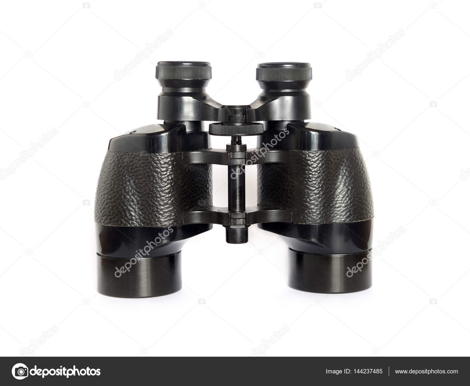 Old prism binoculars front view isolated on white — Stock Photo ...