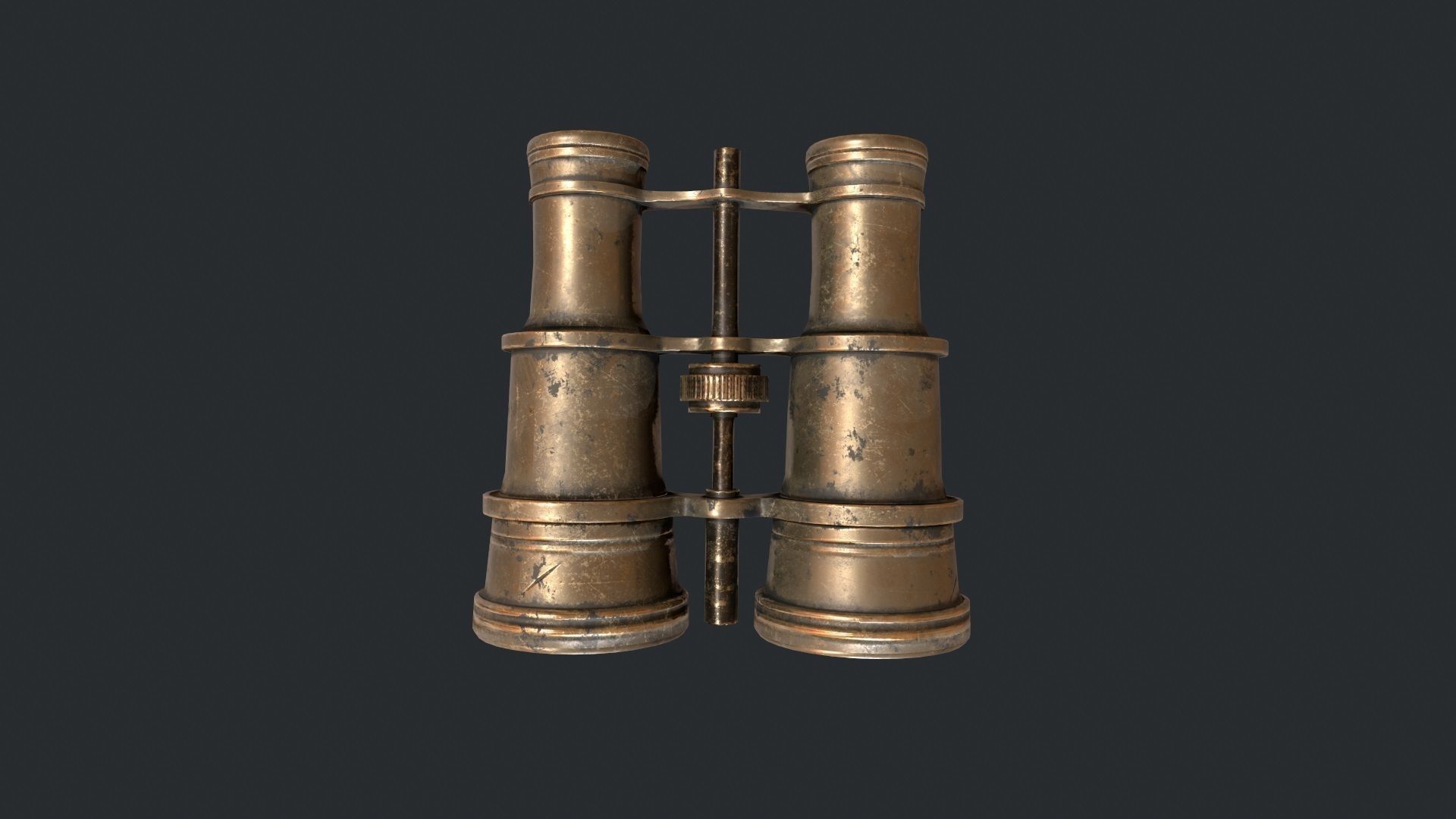 3D asset Old Binoculars - Vintage Binoculars - Brass -