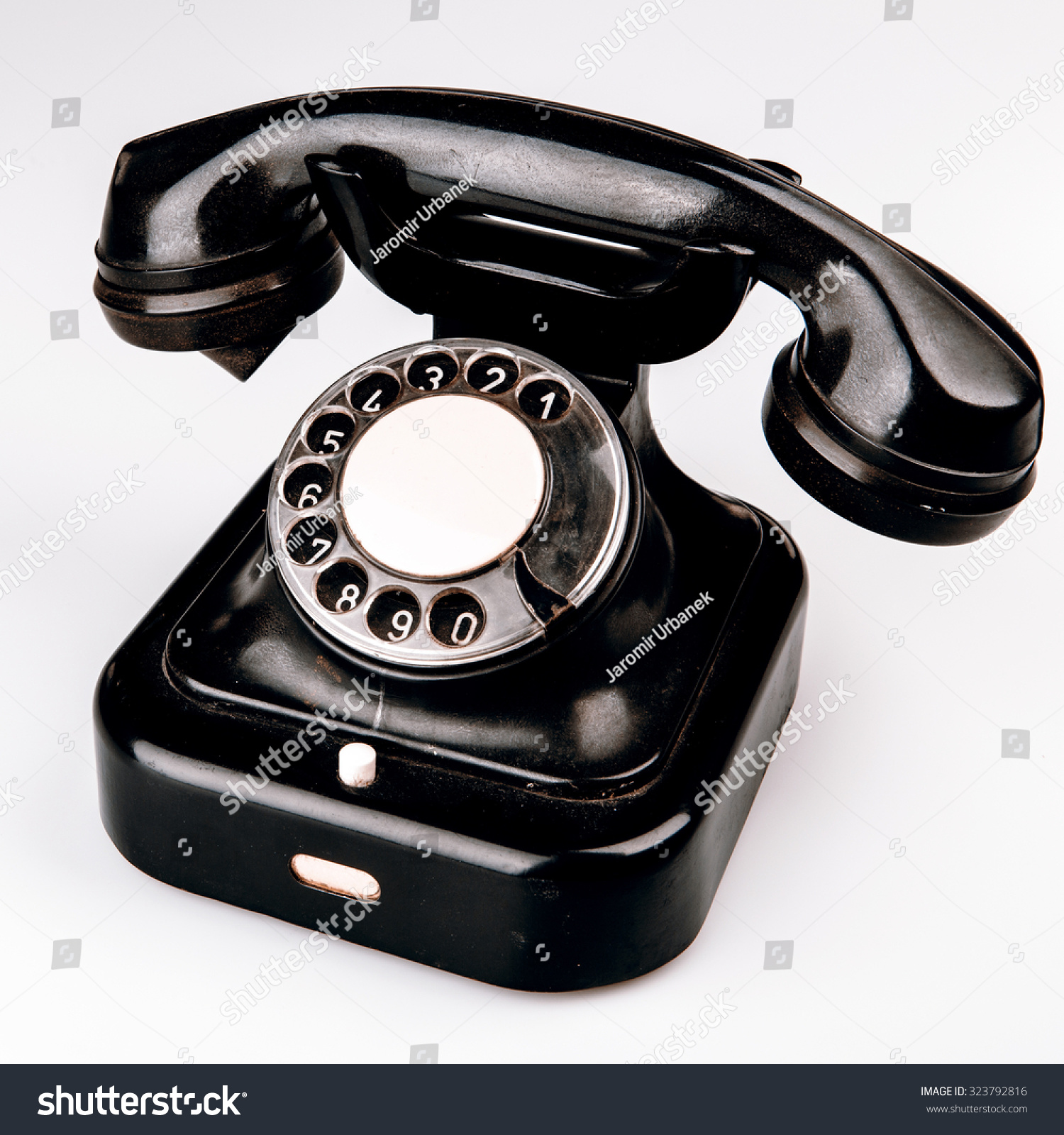 Old Black Phone Dust Scratches Isolated Stock Photo 323792816 ...