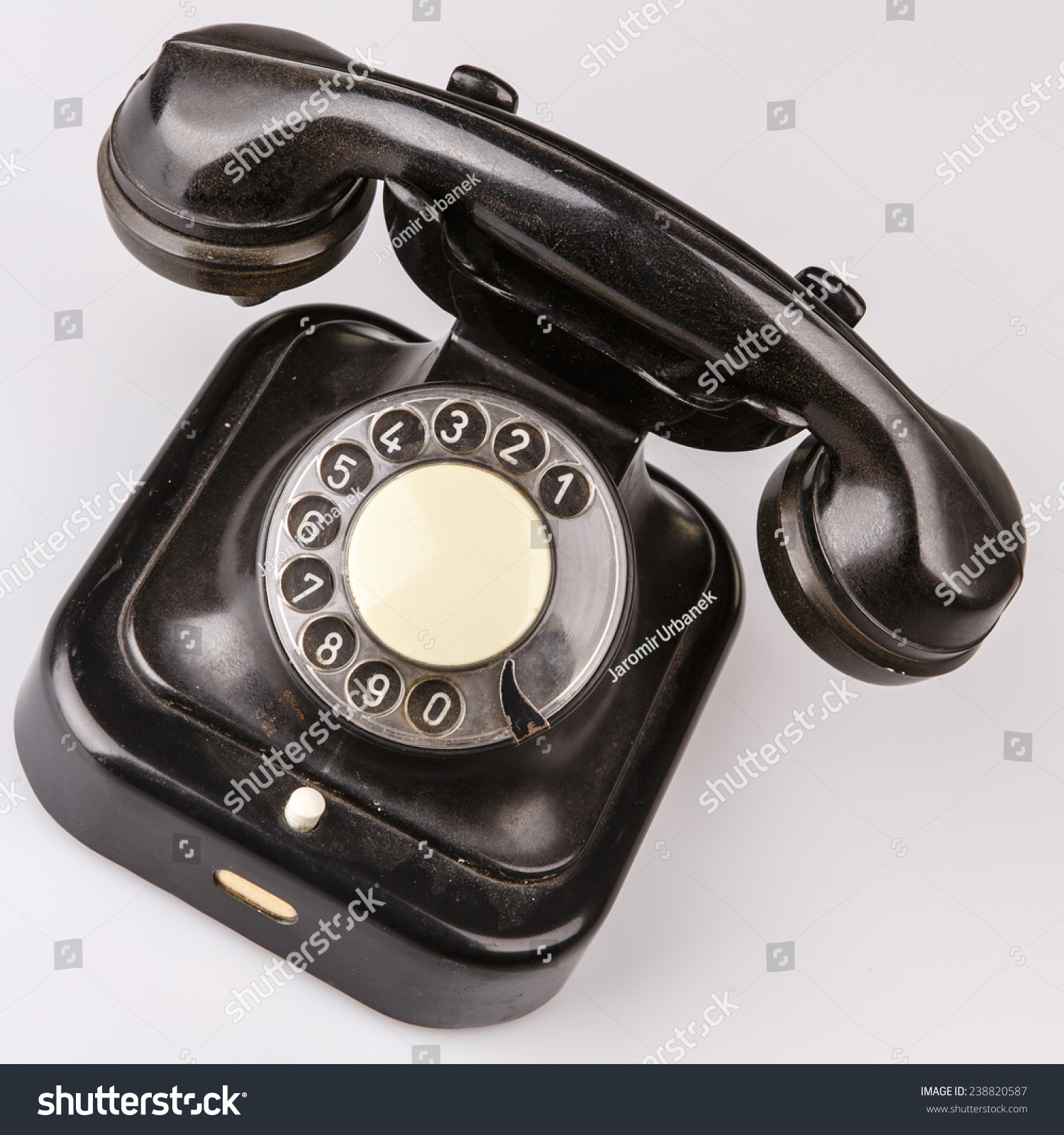 Old Black Phone Dust Scratches Isolated Stock Photo (Royalty Free ...
