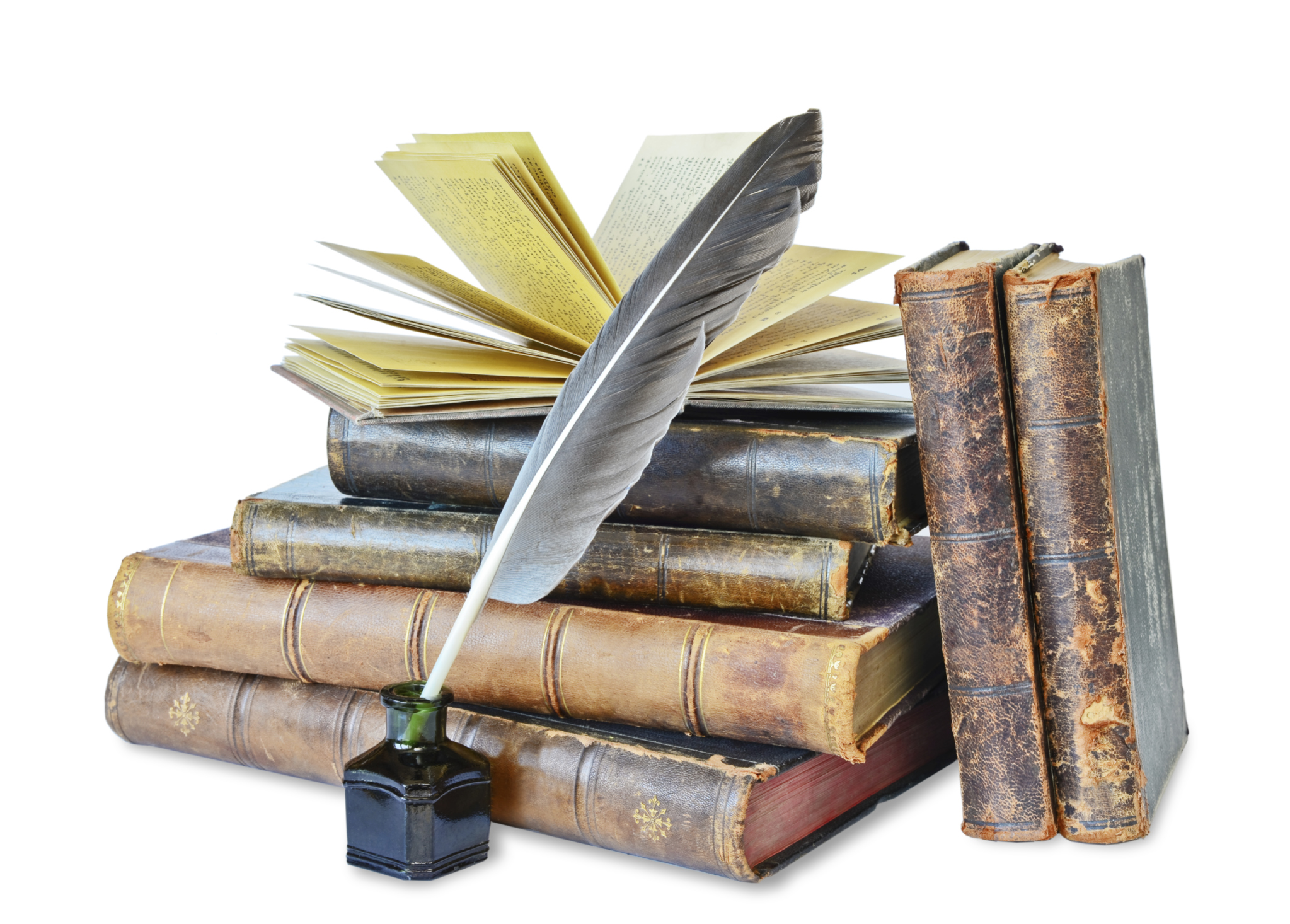 old books, quill pen | One Writer's Way