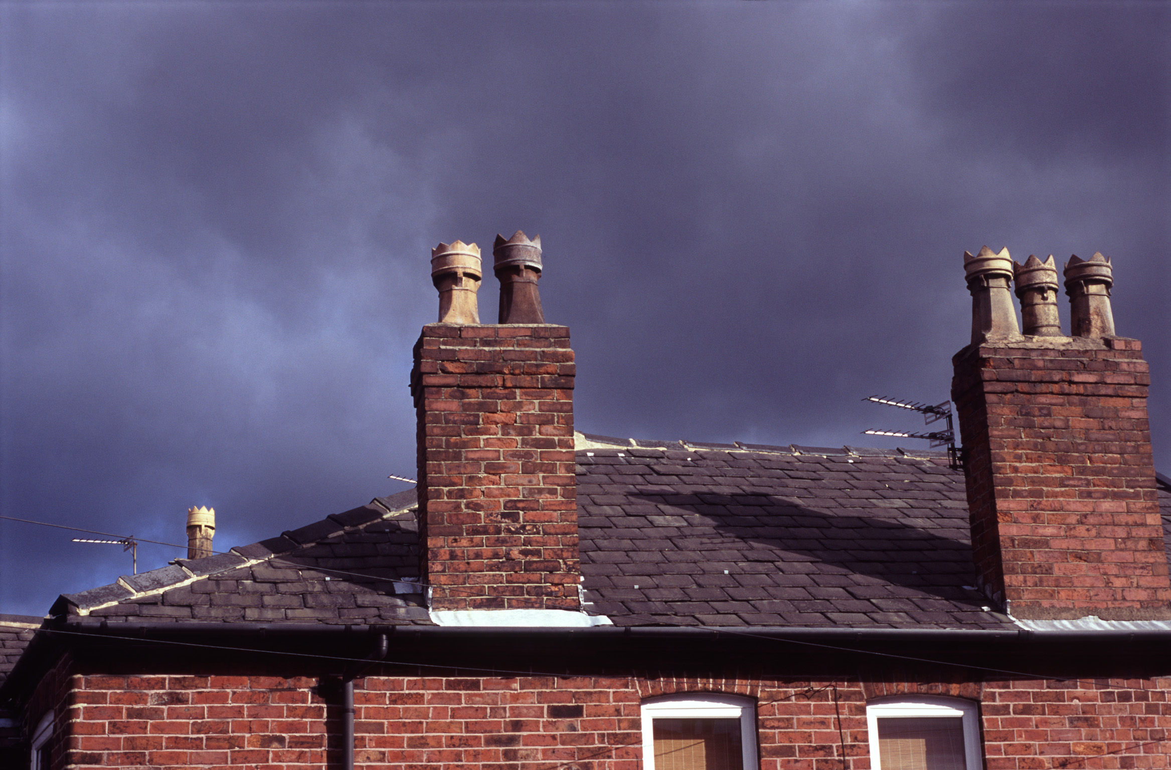 Free Stock photo of Red brick chimney pots | Photoeverywhere