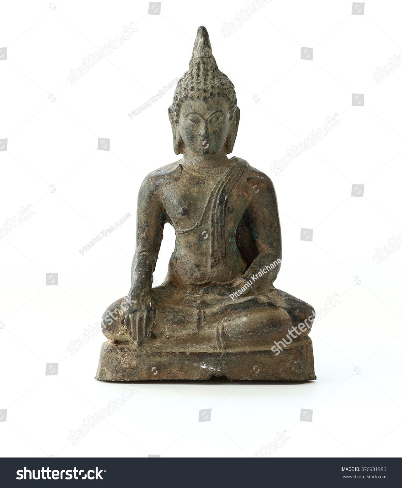 Buddha Statue Old Metal Antique On Stock Photo 376931986 - Shutterstock