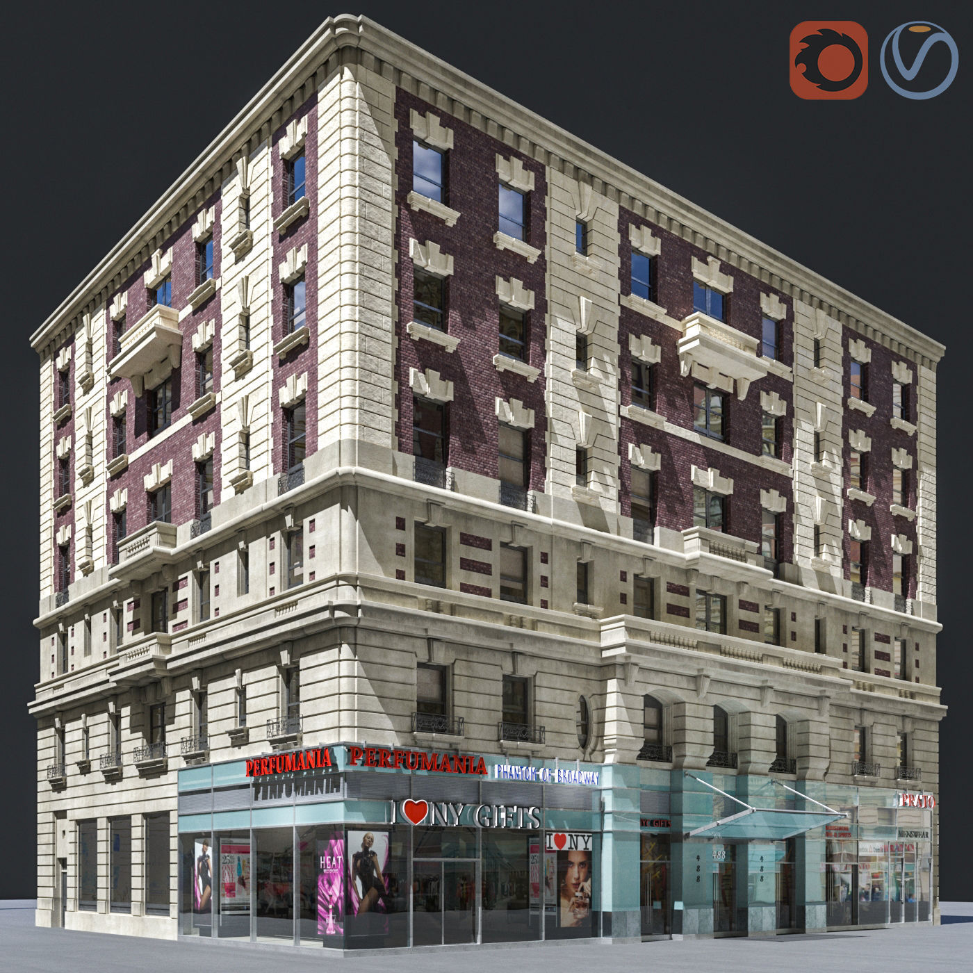 3D model New York old building facade | CGTrader