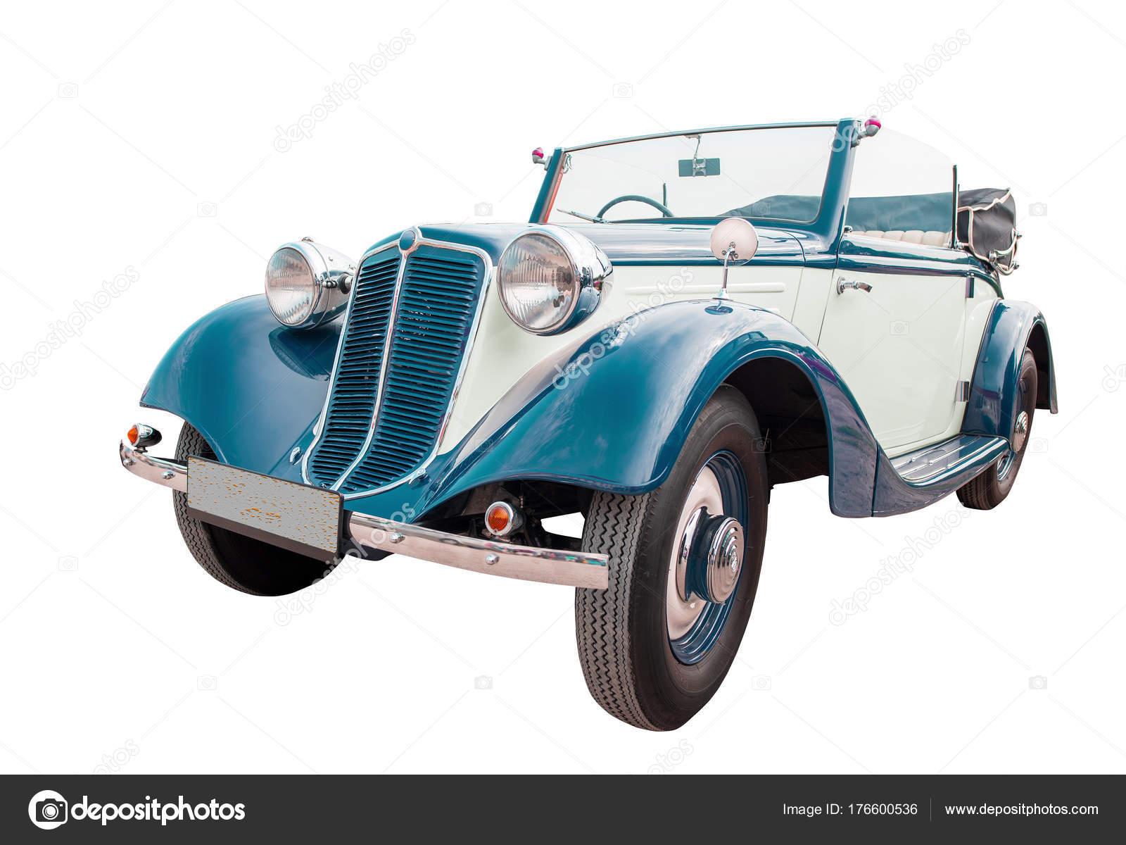 Colorful classic old car - isolated on white background – Stock ...