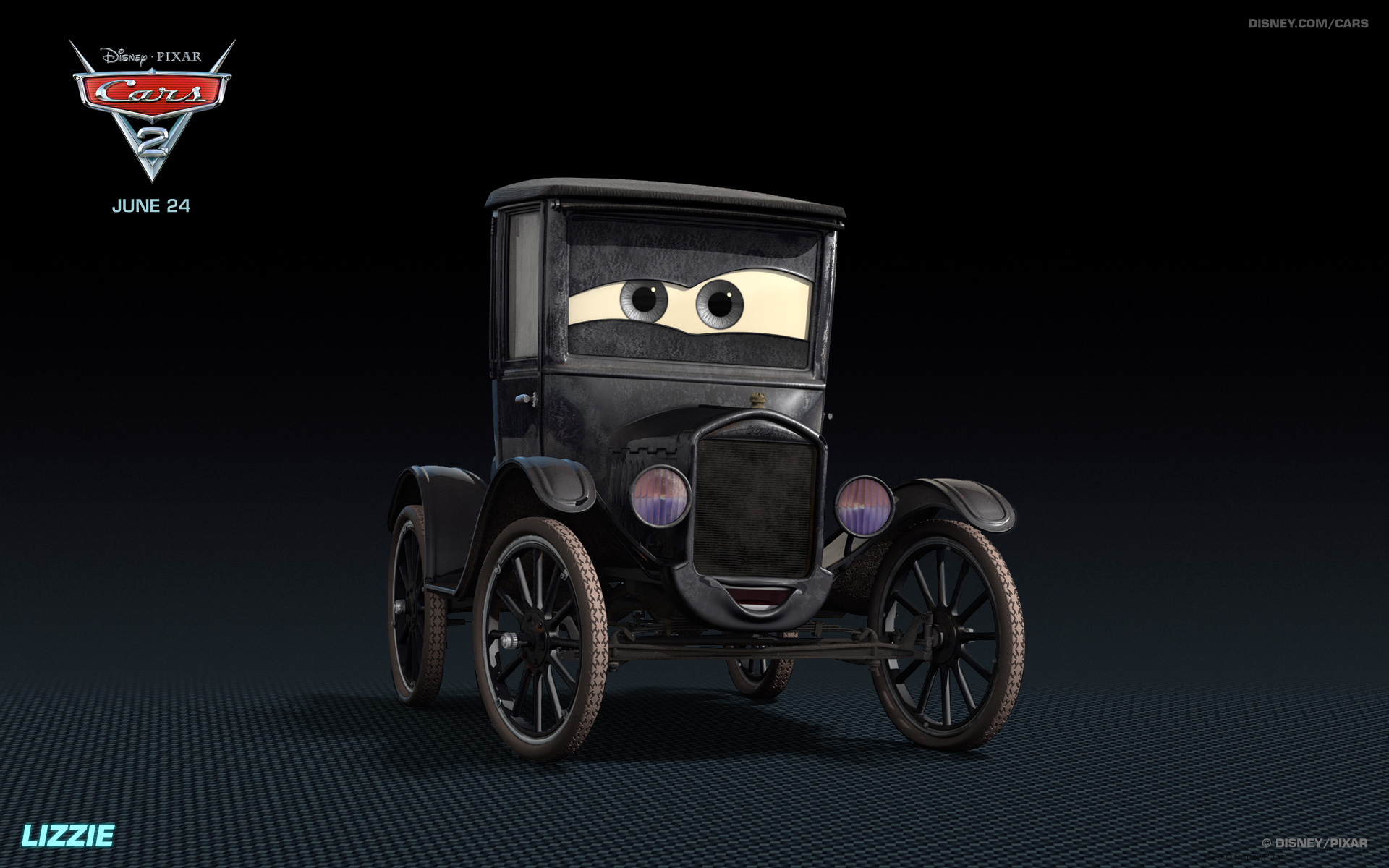 Lizzie the Old Car from Disney's Cars HD Desktop Wallpaper
