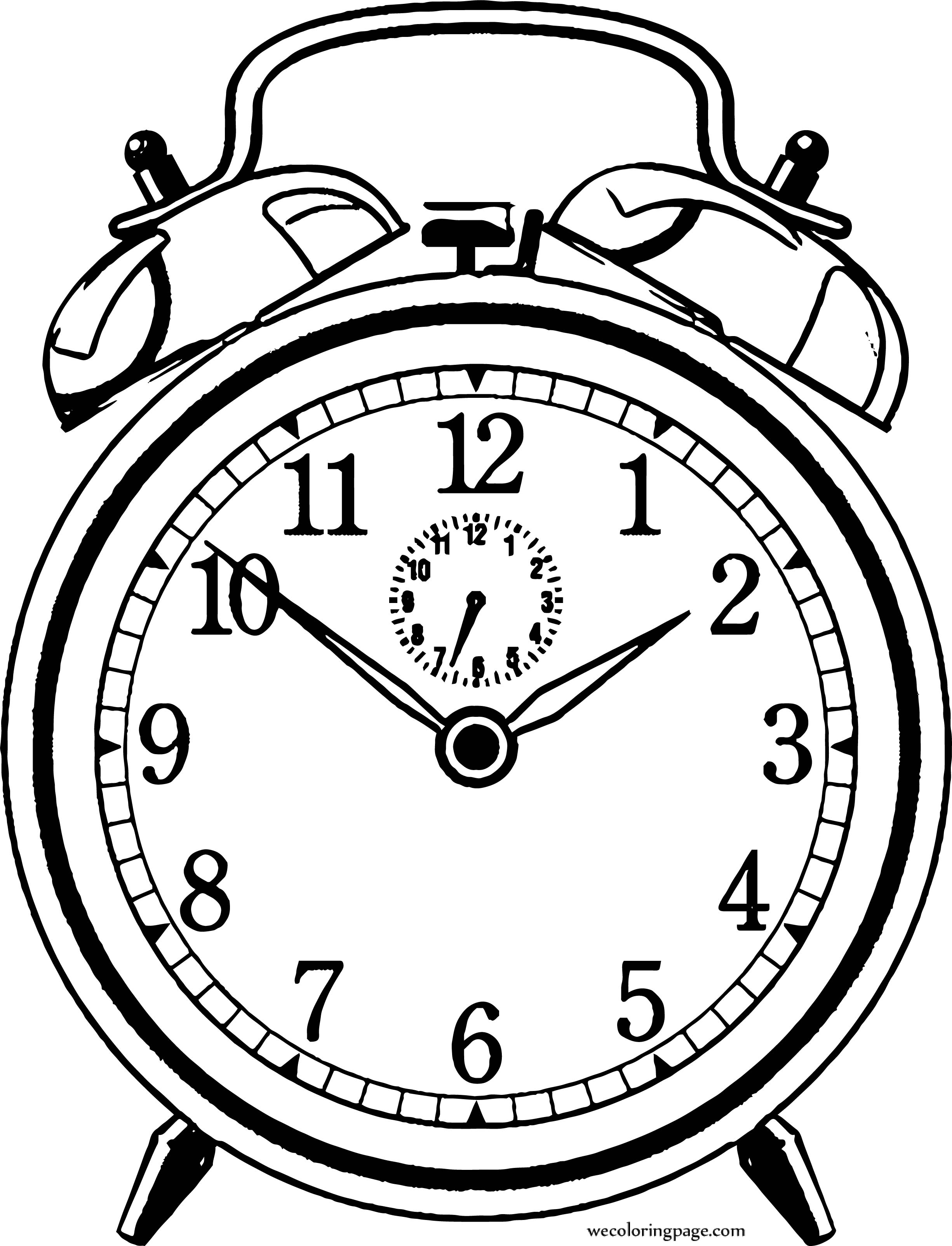 Free Old Clock Alarm Coloring Page | Wecoloringpage