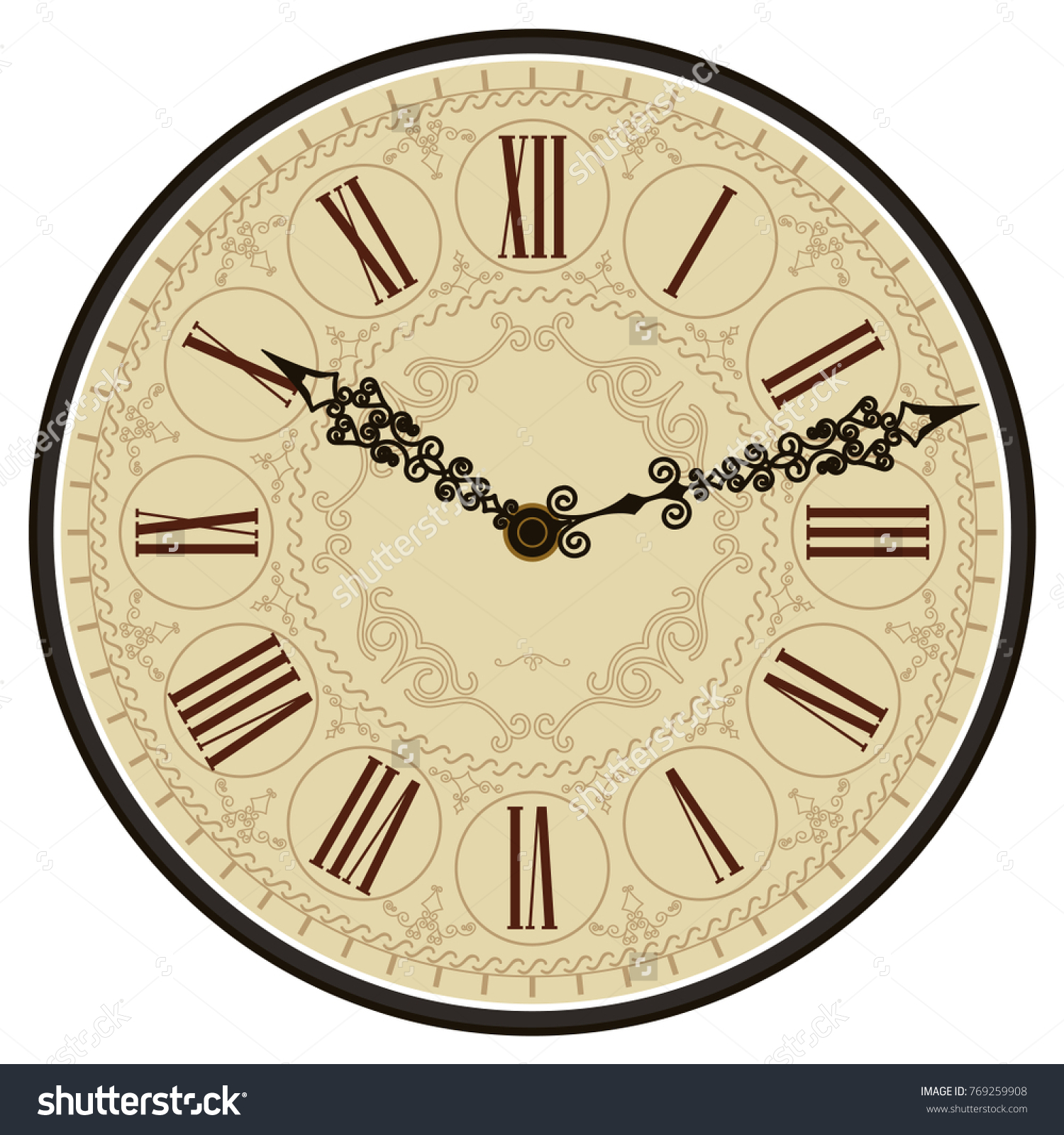 Antique Old Clock Face Old Vintage Stock Photo (Photo, Vector ...