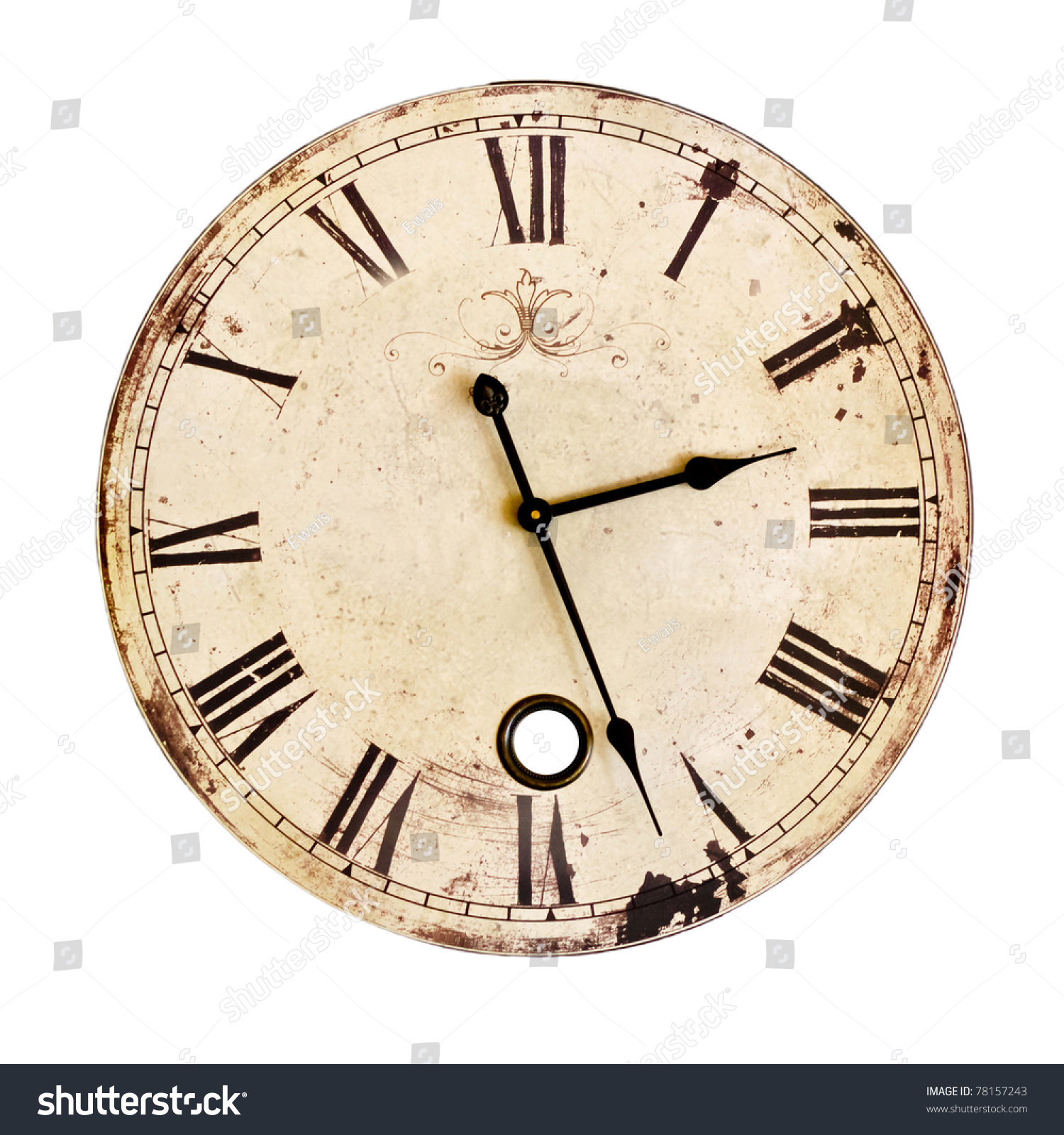 Old Clock Isolated On White Old Stock Photo 78157243 - Shutterstock