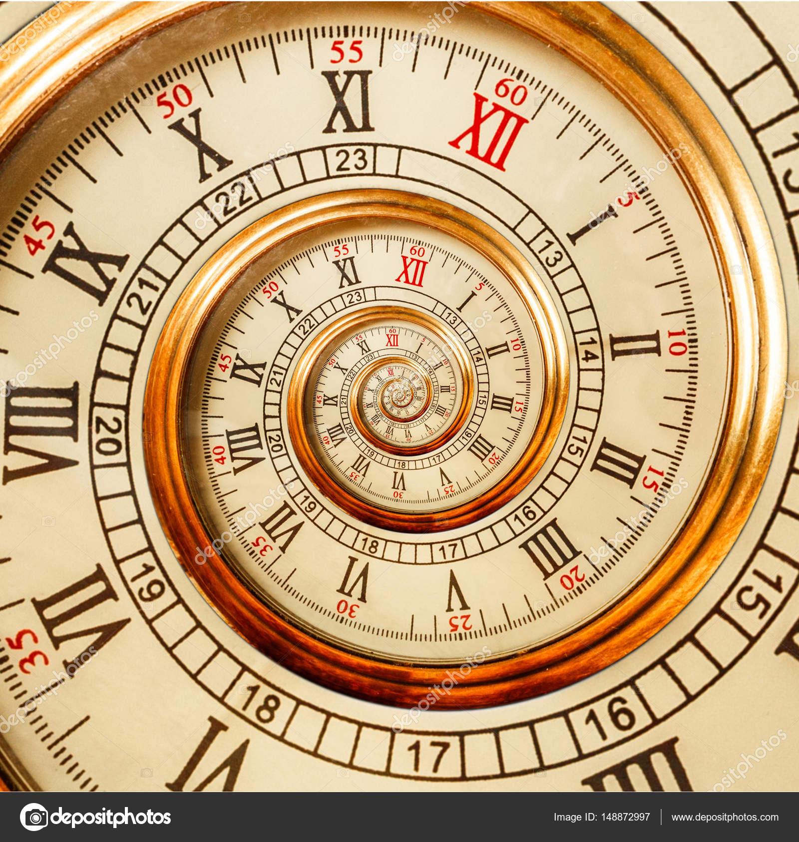 Antique old clock abstract fractal spiral. Watch clock mechanism ...