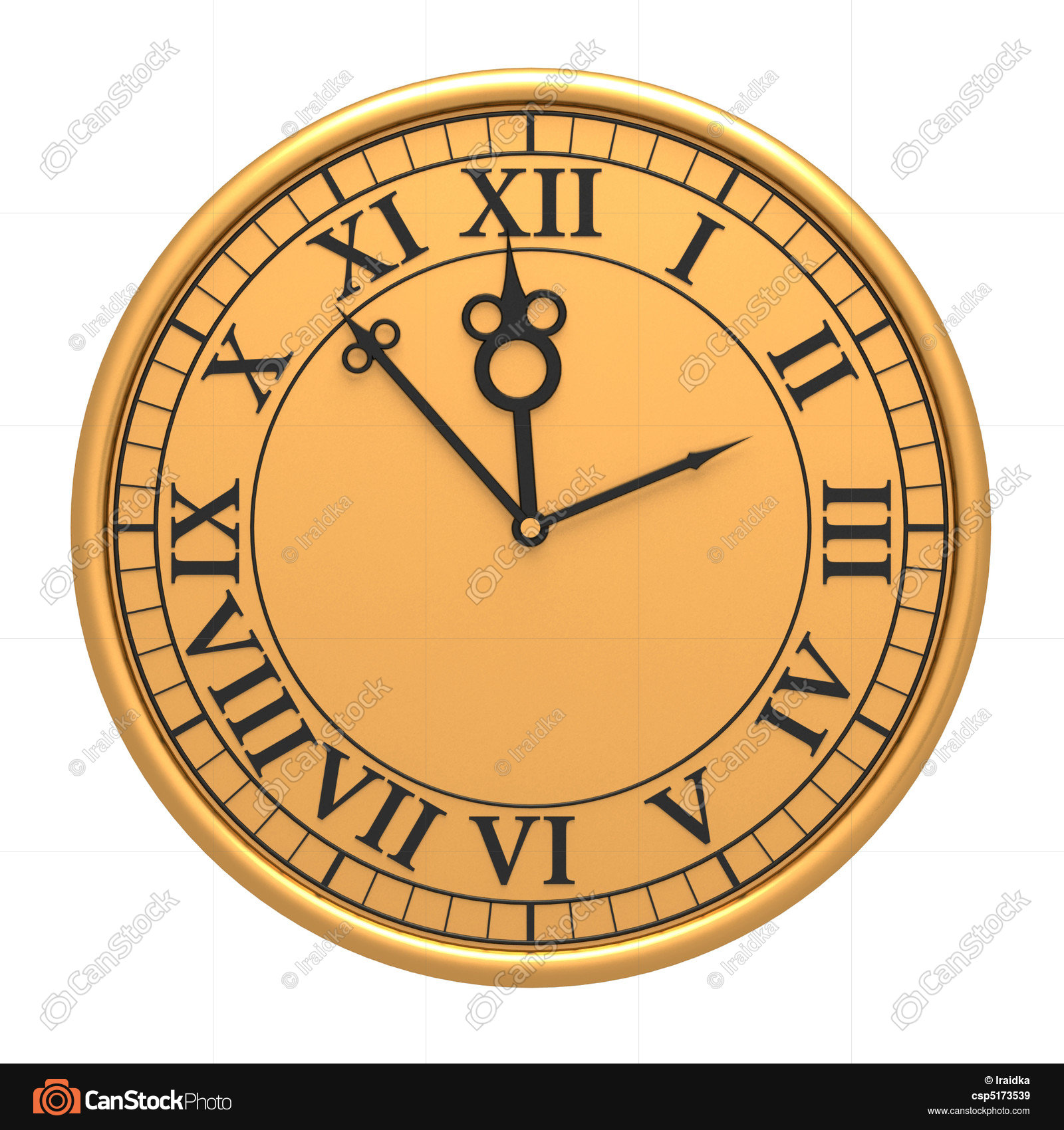 3d antique old clock on white background stock illustration - Search ...
