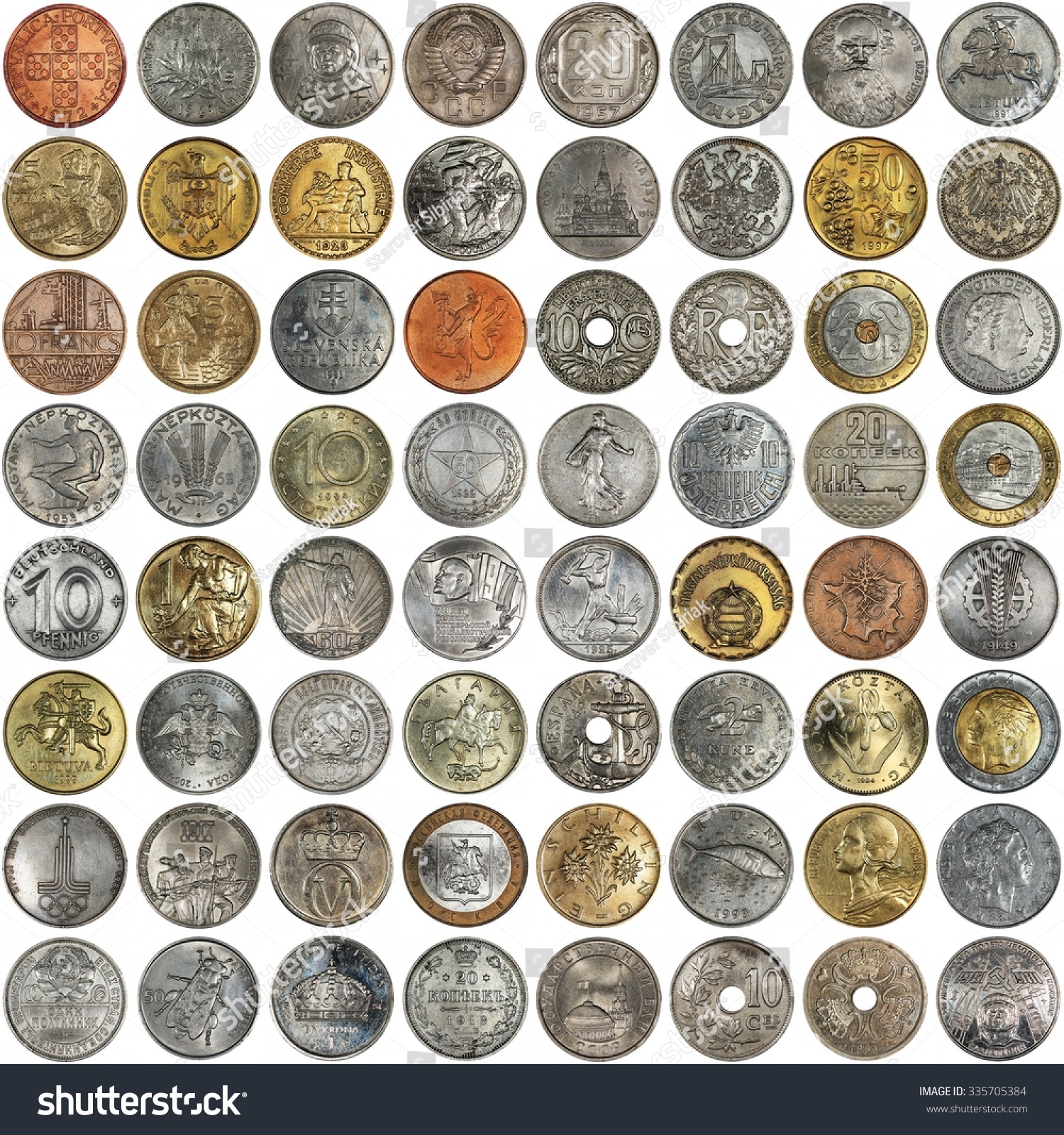 Background Old Coins Different Countries Stock Photo (Royalty Free ...