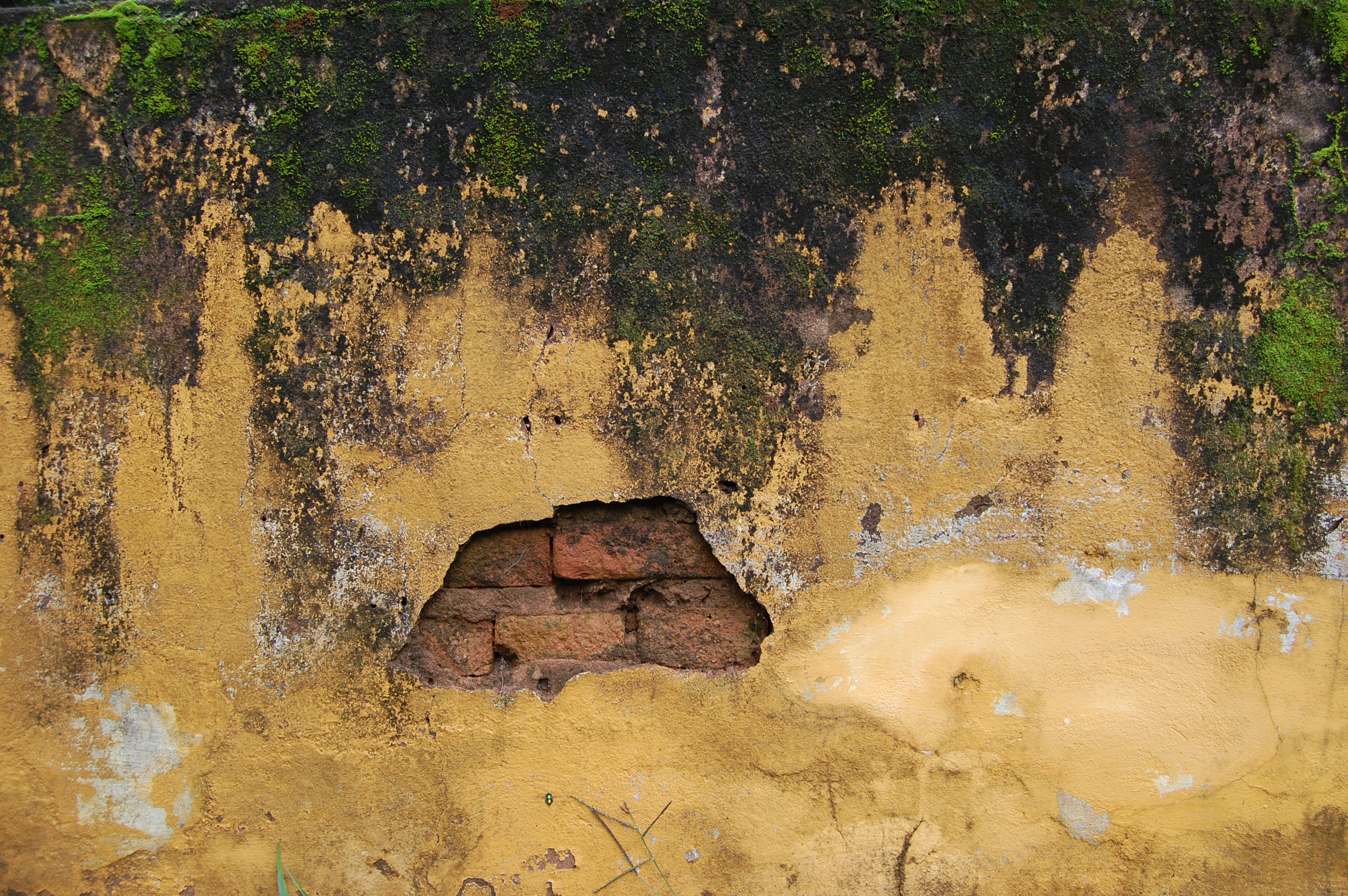 Old dirty wall with brick hole. | photo page - everystockphoto