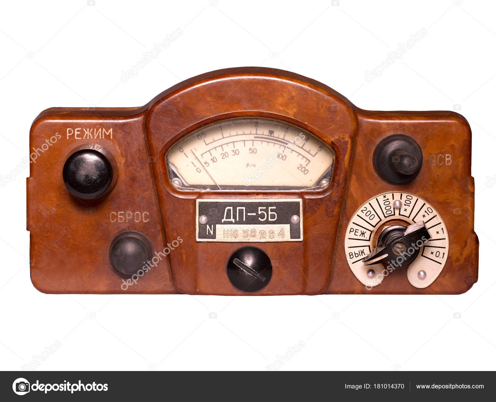 Front panel of an old military individual dosimeter. — Stock Photo ...