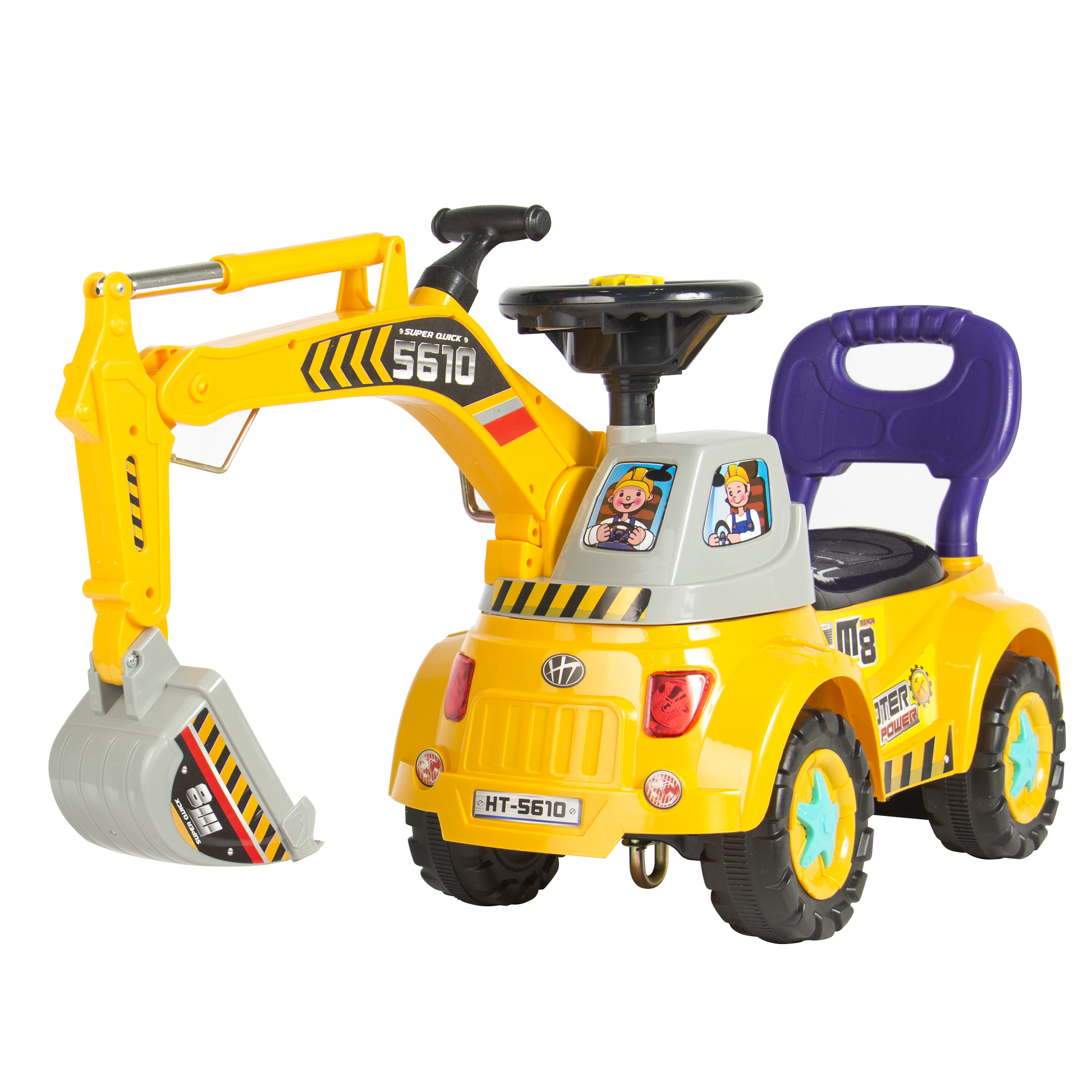 Best Choice Products Ride-On Excavator Digger Scooter Pulling Cart ...